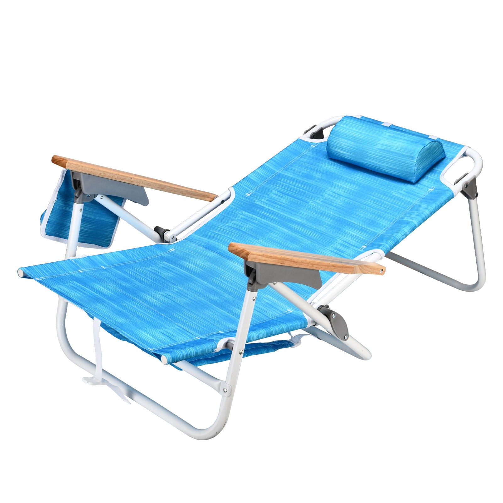 Backpack Beach Chair, 5 Position Chair With Pouch Folding Lightweight Positions