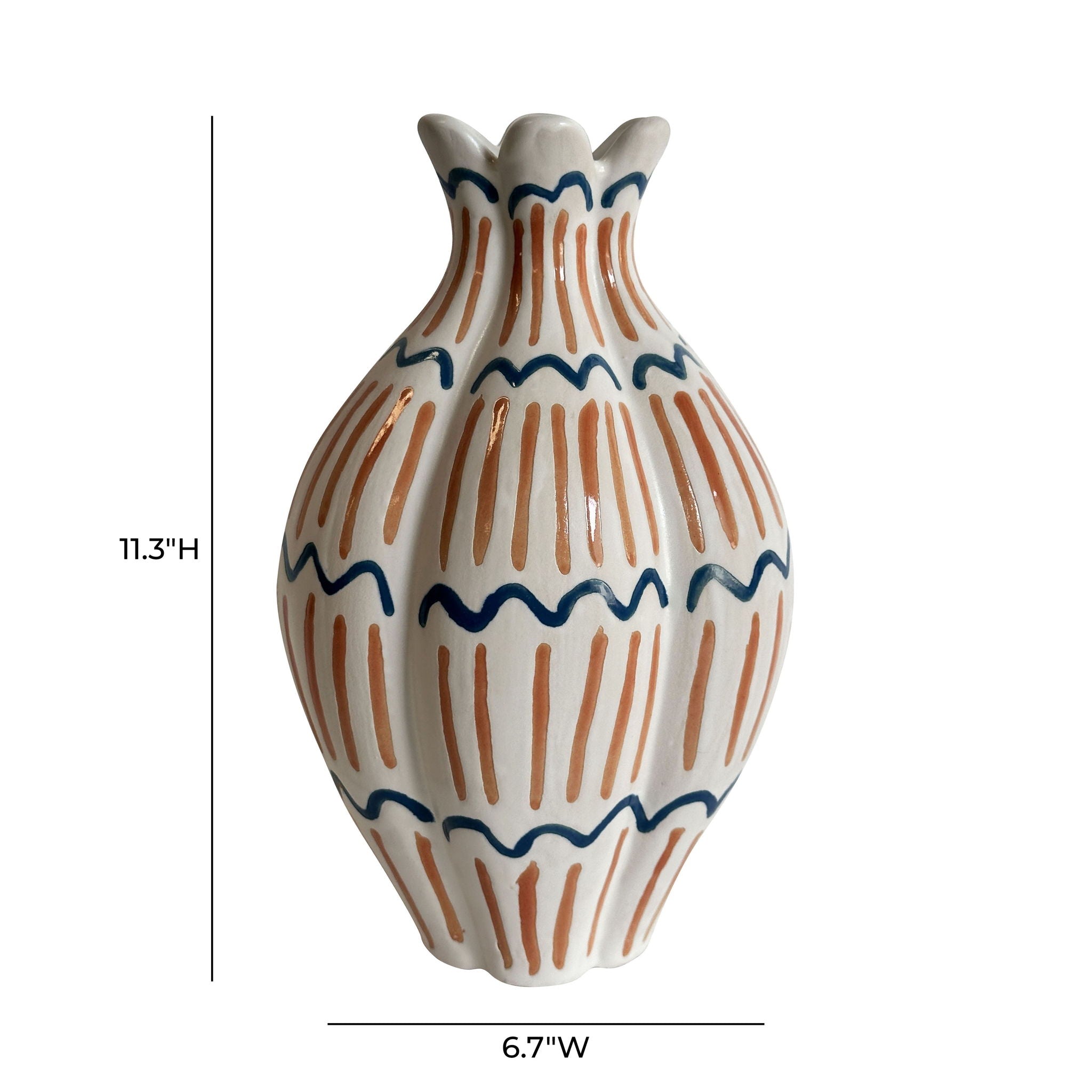 Earthenware - Roman Coral Vase - White