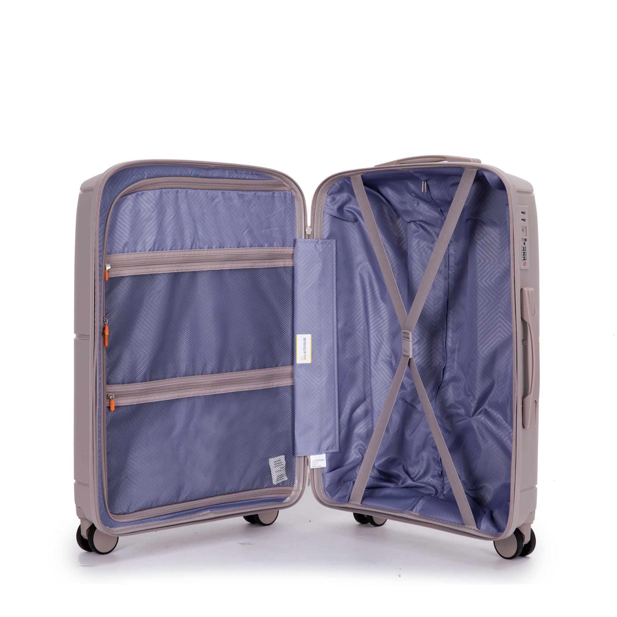 3 Piece Set Expandable Hardshell Suitcase Double Spinner Wheels