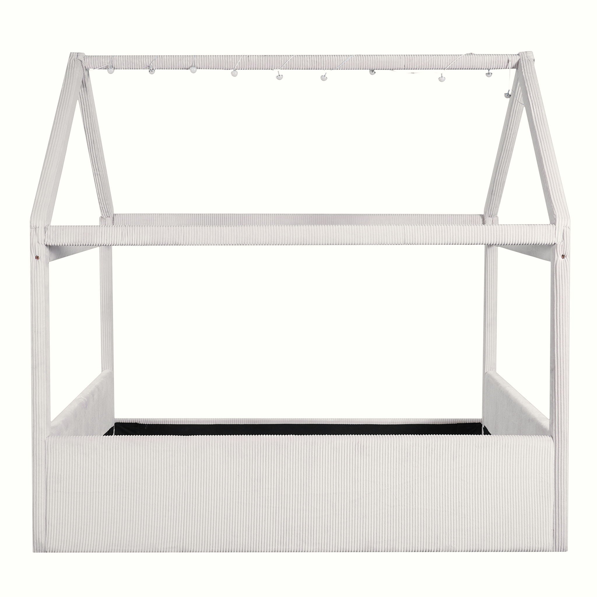 Upholstered House Style Daybed With LED Light Strips