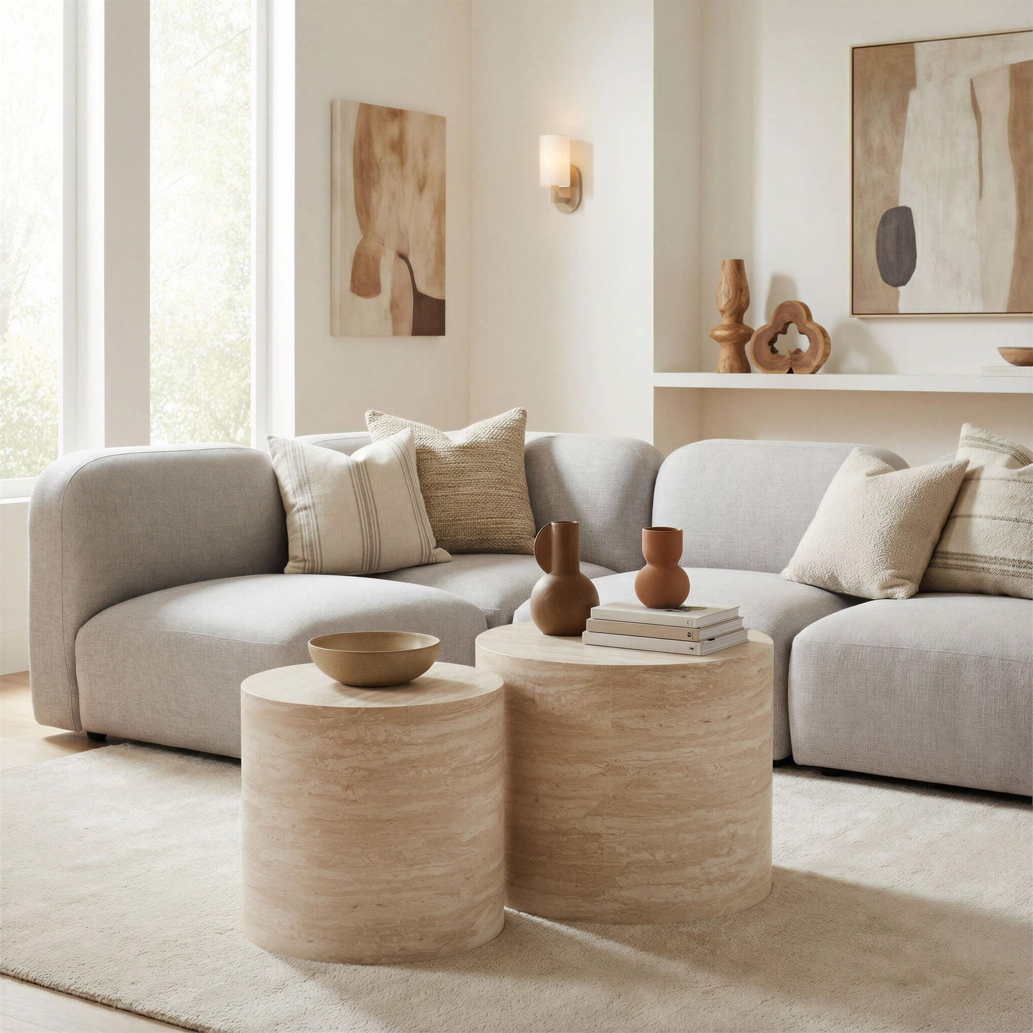 Carzo - Coffee Table Set - Stone Beige