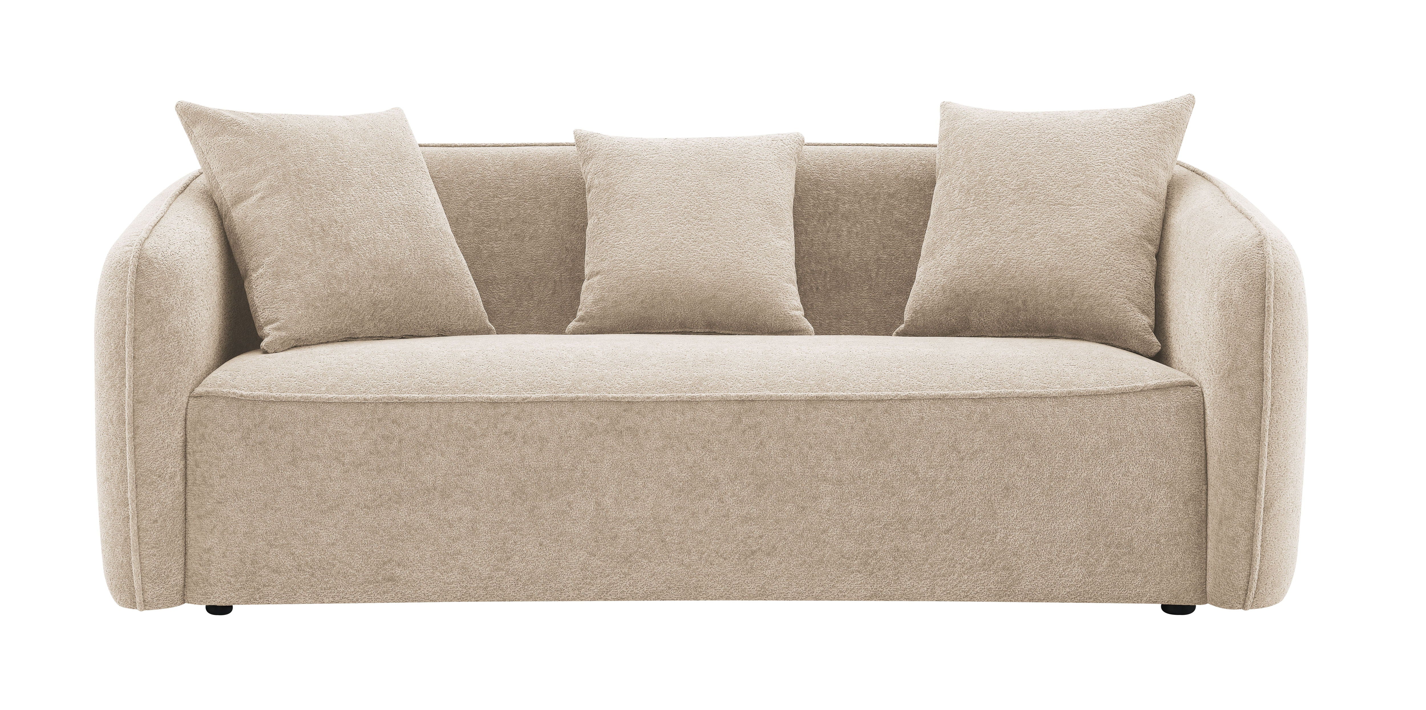 Keith - Chenille Sofa With 3 Matching Color Toss Pillows - Best Buy Furniture