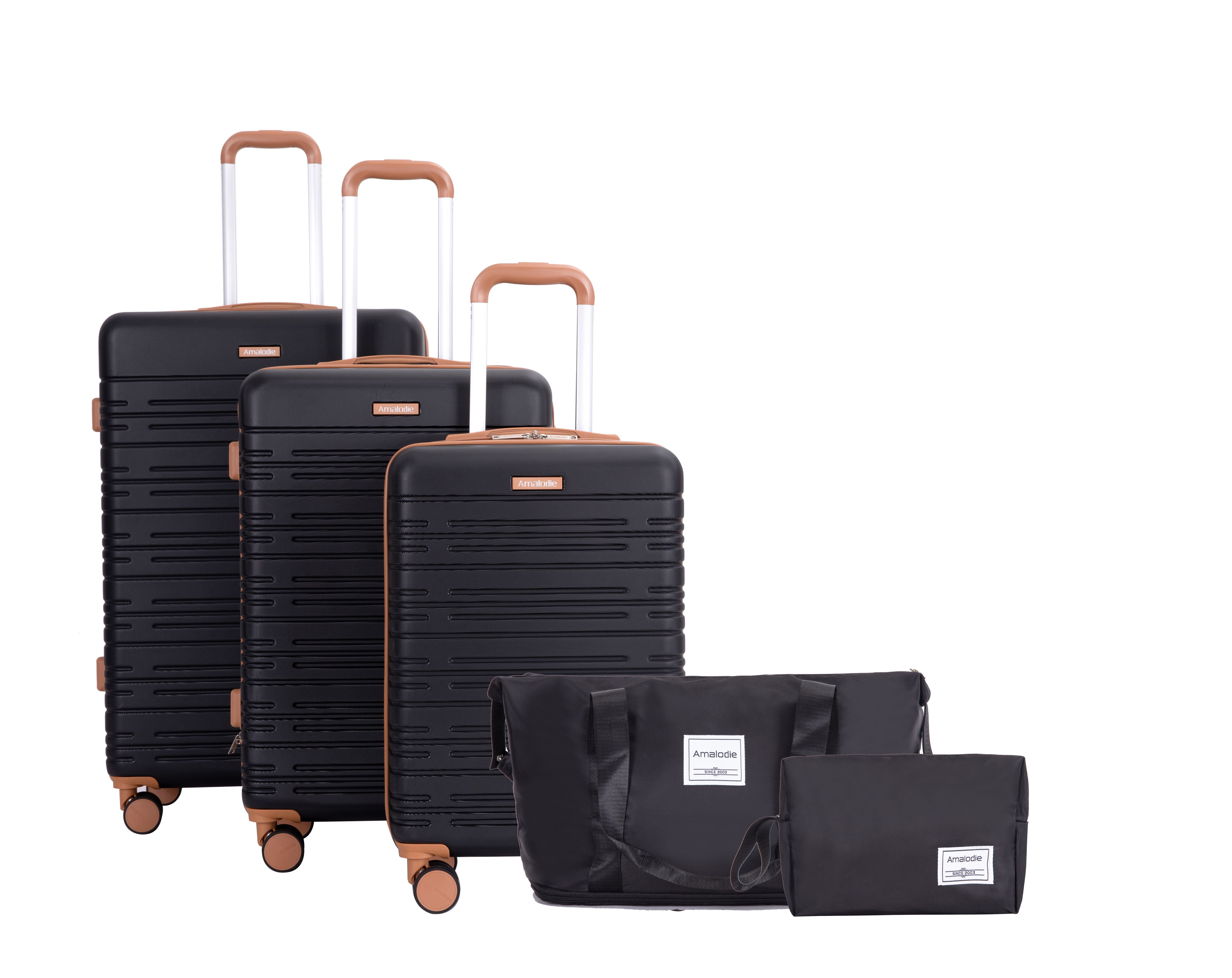 5 Piece Set Hard Case Spinner Wheels Luggage Sets With Tsa Lock