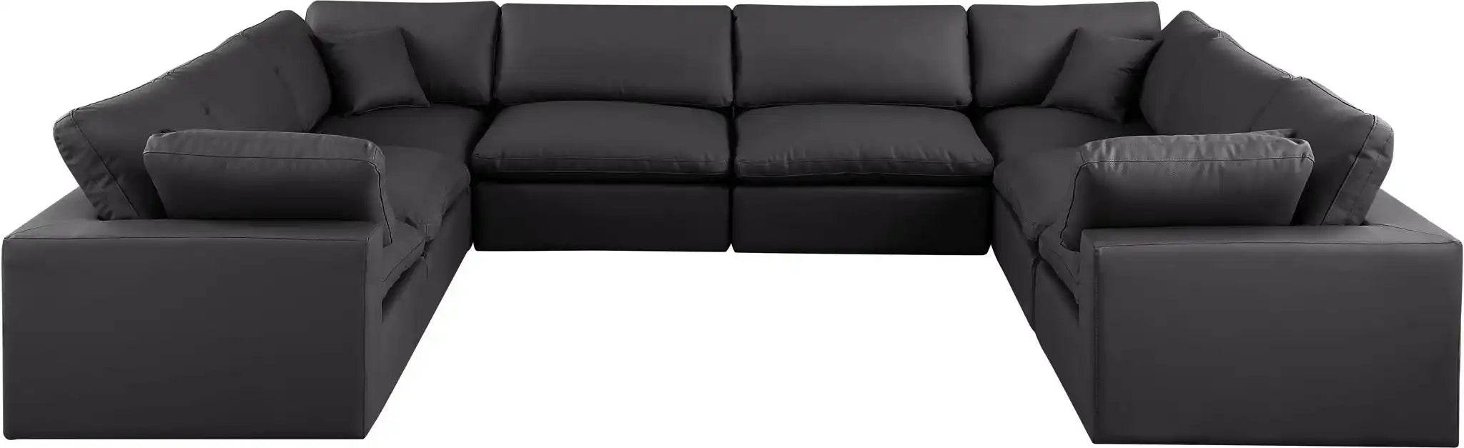 Comfy - 8 Piece Faux Leather Modular Sectional