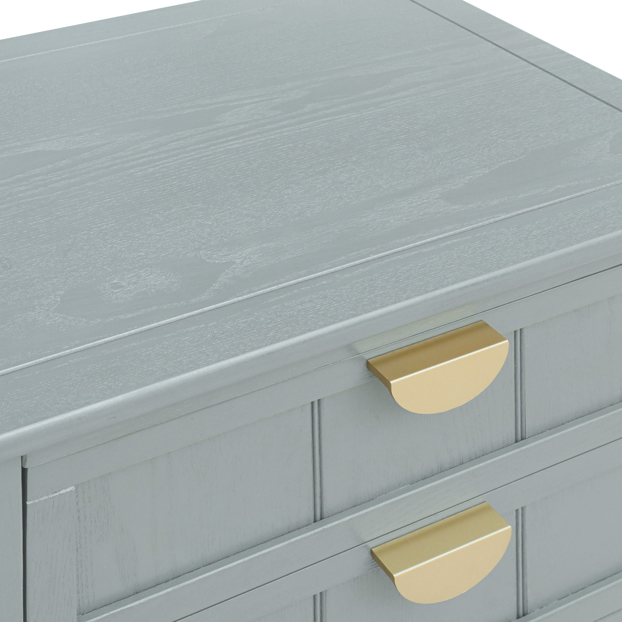 2 Drawer Side Table, American Style, End Table, Suitable For Bedroom, Living Room, Study