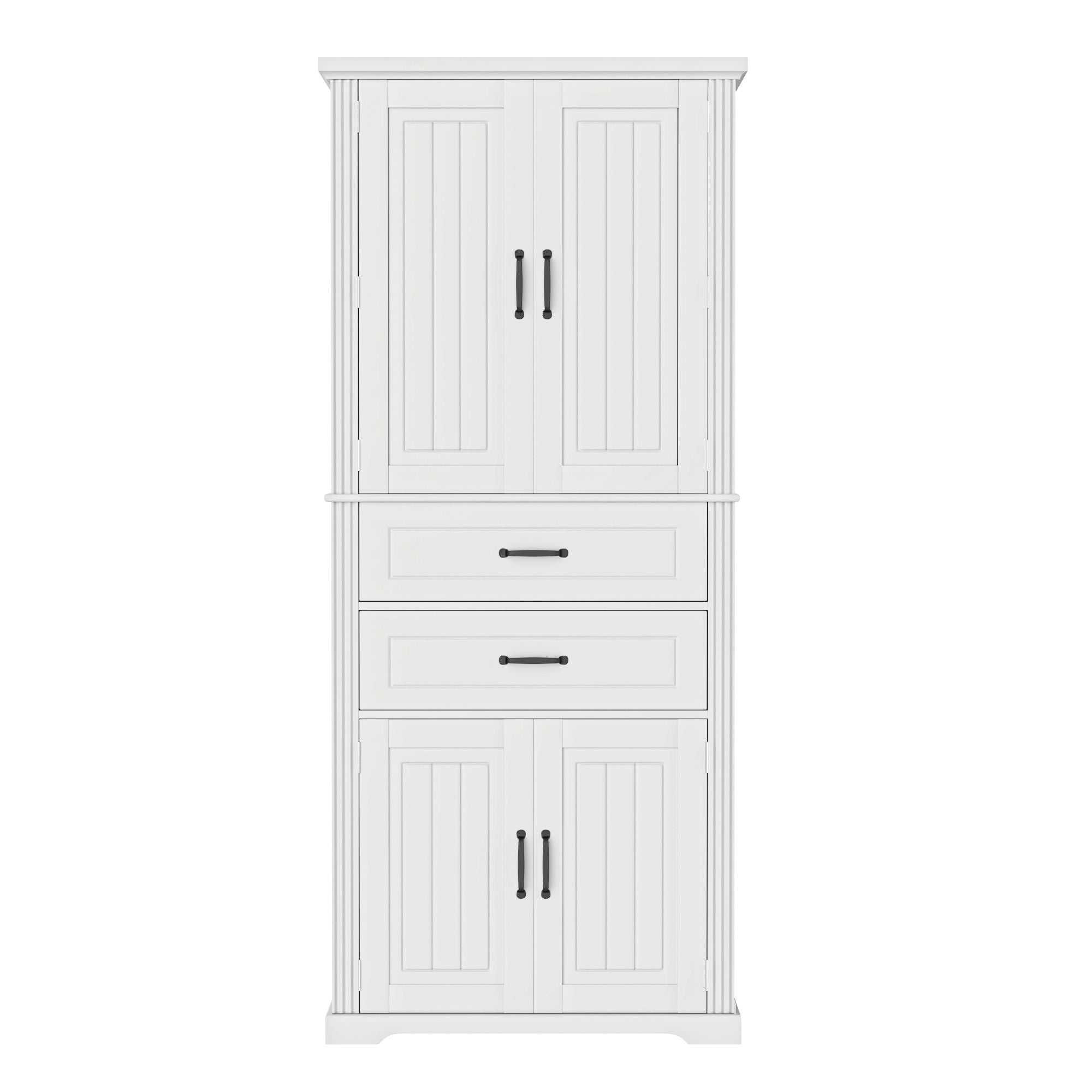 Multi Functional Storage Cabinet With Adjustable Shelves, 2 Drawers, Door Shelves