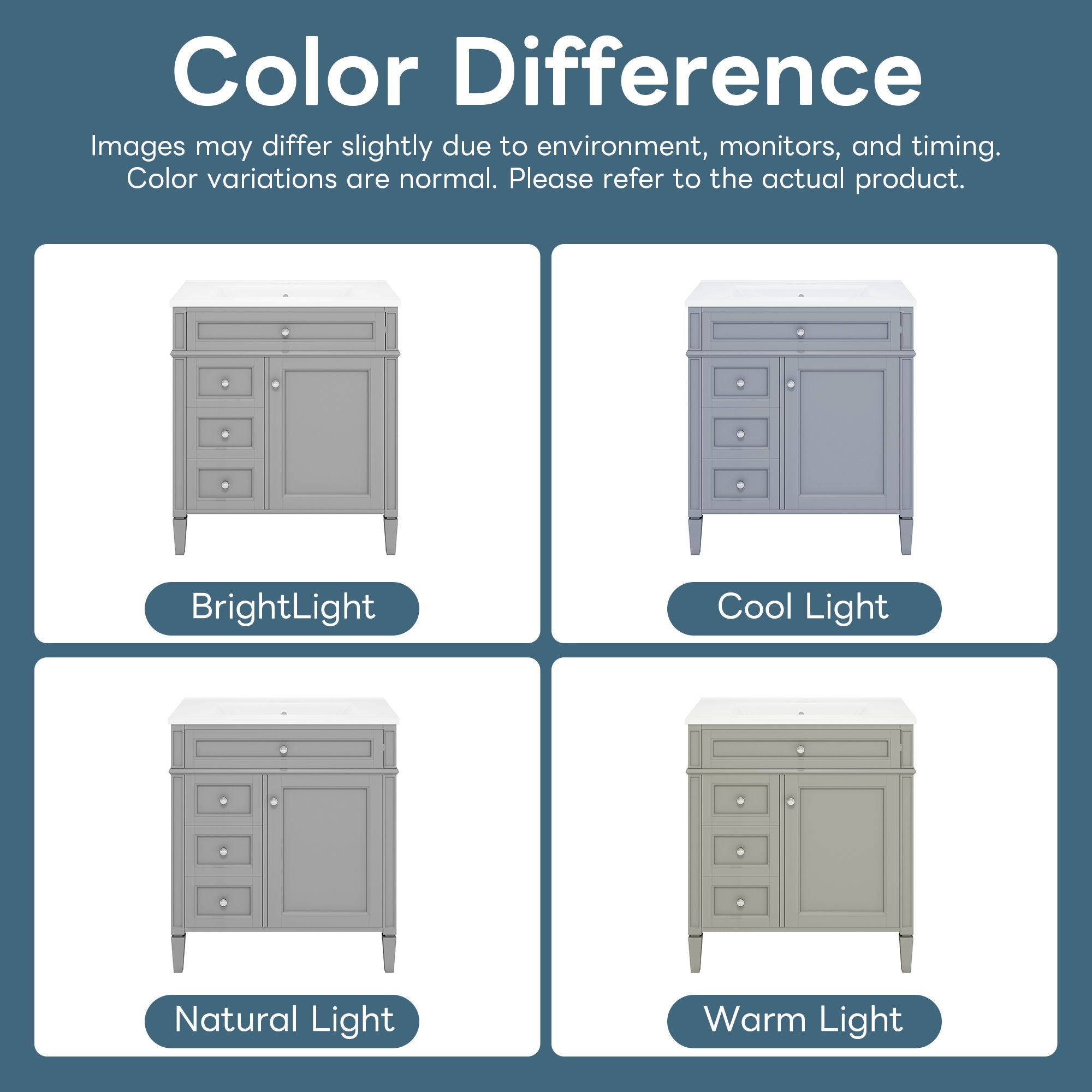 Bathroom Vanity With Top Sink, Storage Cabinet With 2 Drawers, Tip Out Drawer