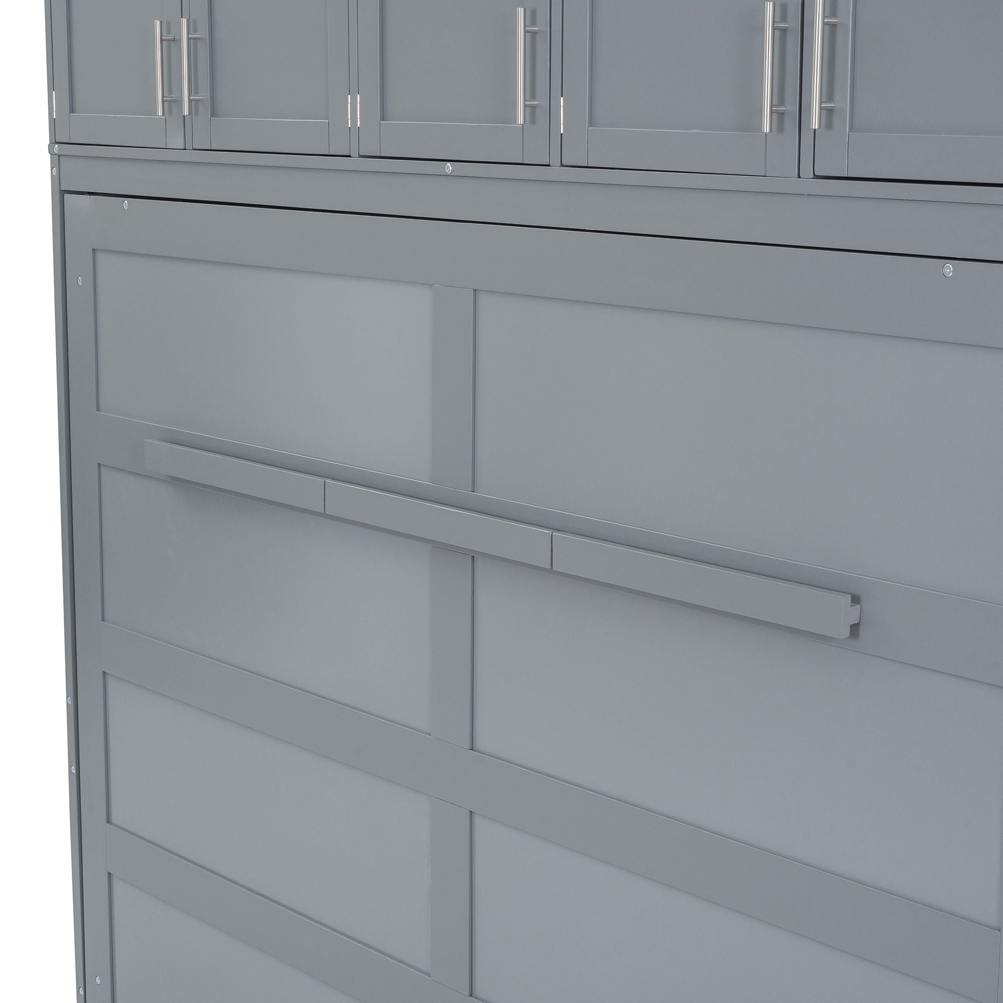 Murphy Modern Bed With Top Cabinets For Space Saving And Comfort