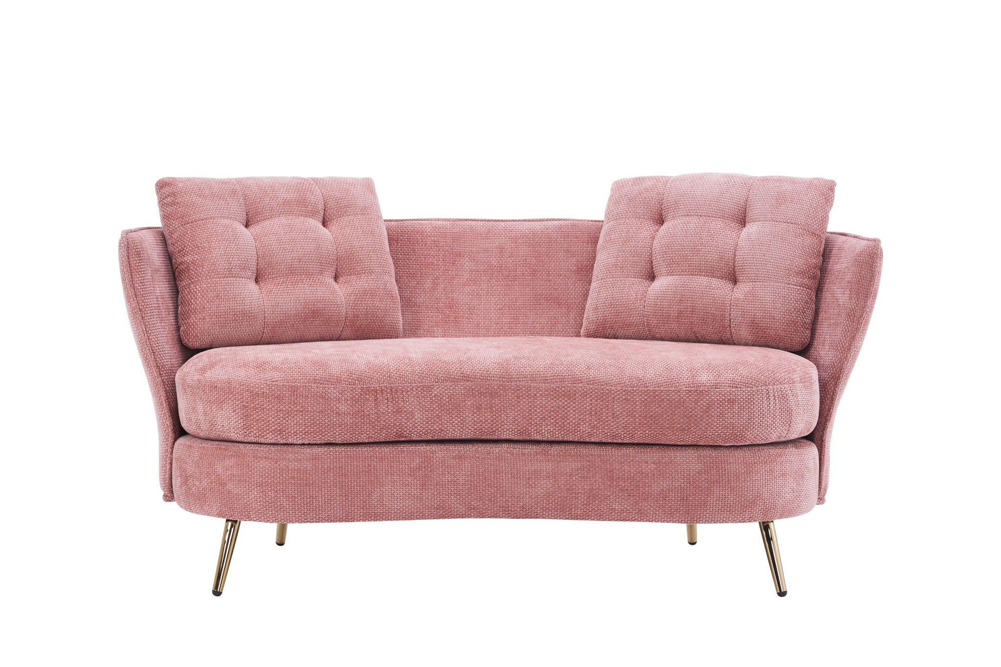 Loveseat Sofa, Upholstered Couch With Metal Legs