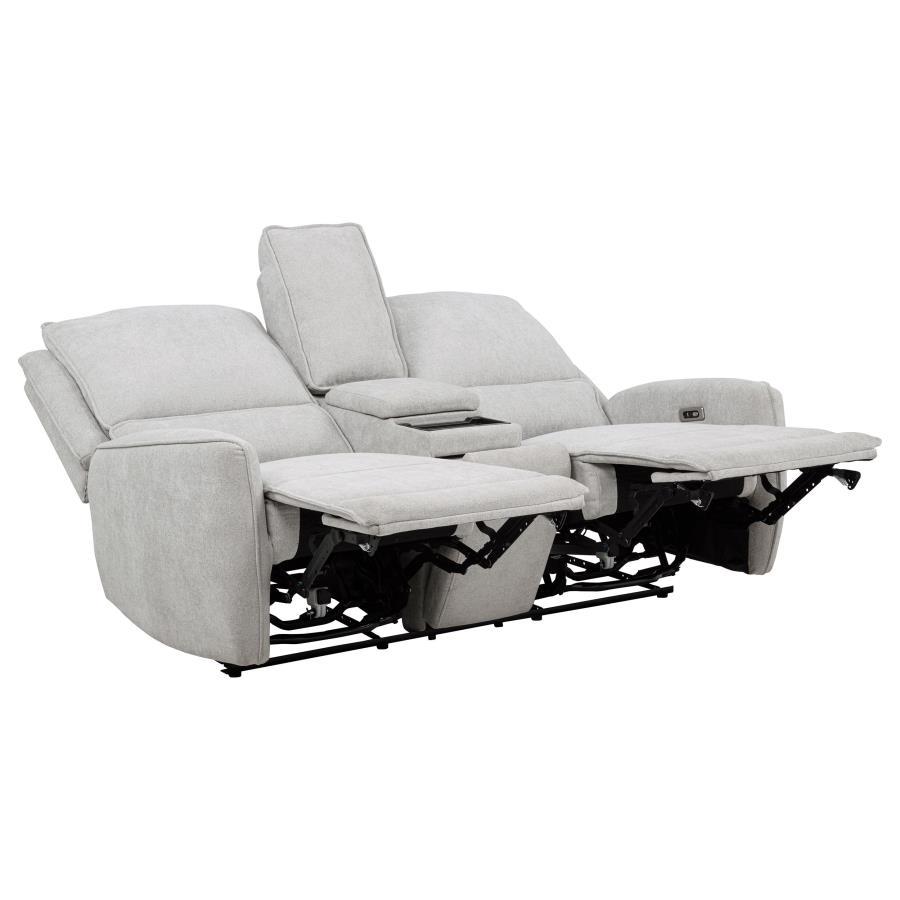 Sylmar - Chenille Upholstered Power Reclining Loveseat - Dove Gray