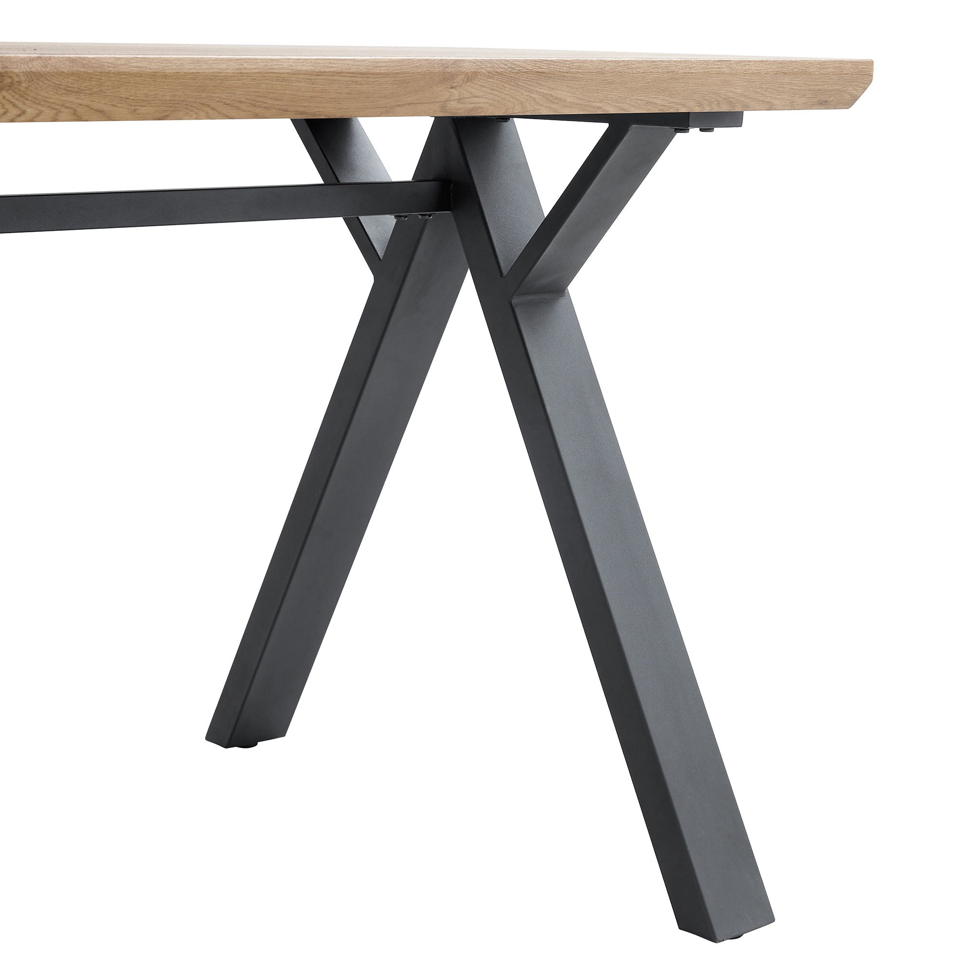 Wood Textured Dining Table With A Frame Legs.Density Board Sticker Pipe Spraying, Suitable For Various Occasions Such As Living Rooms - Black