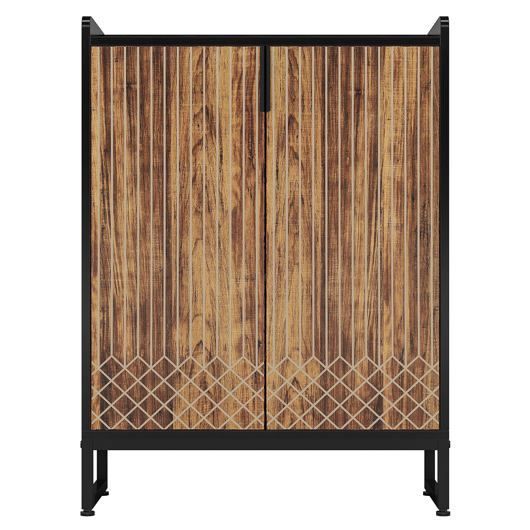 5 Tier Shoe Cabinet With Doors, Compact Entryway Storage Organizer