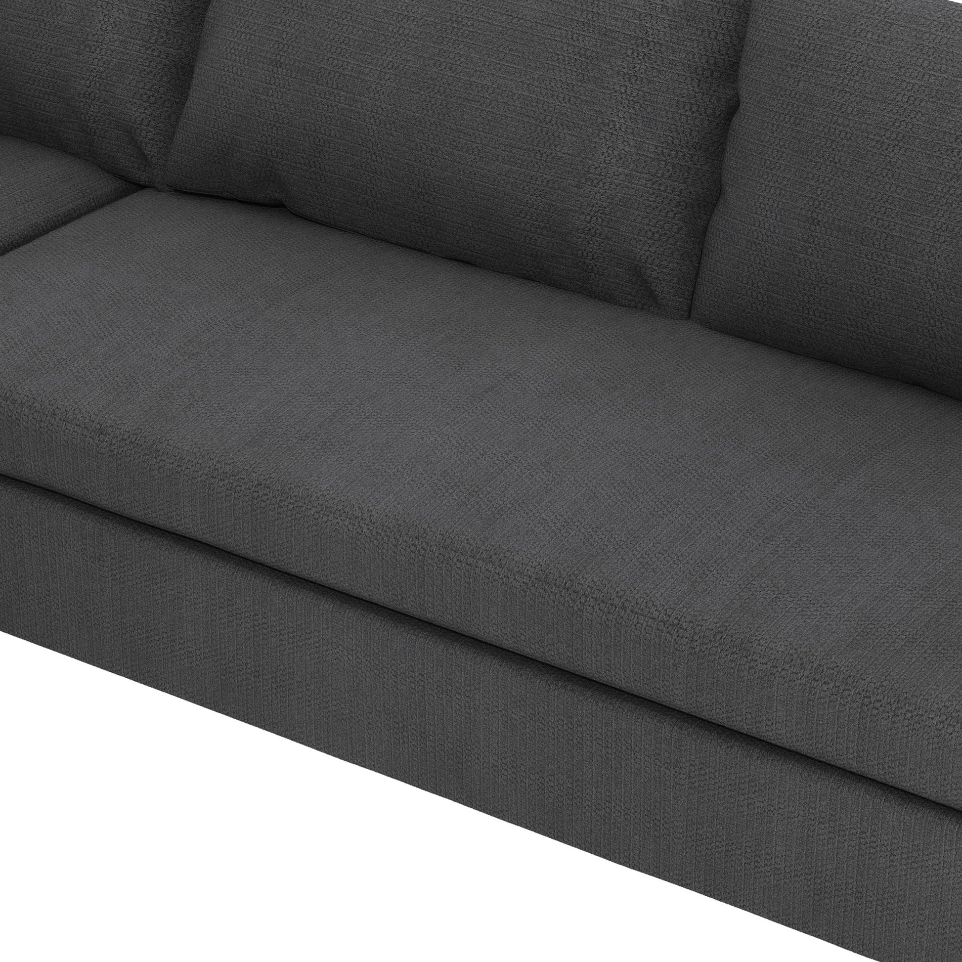 Modern Modular Sectional Oversized 4 Seat Couch Set & 4 Pillows, Minimalist Style Wide Seat Comfy Sofa - Gray - Best Buy Furniture