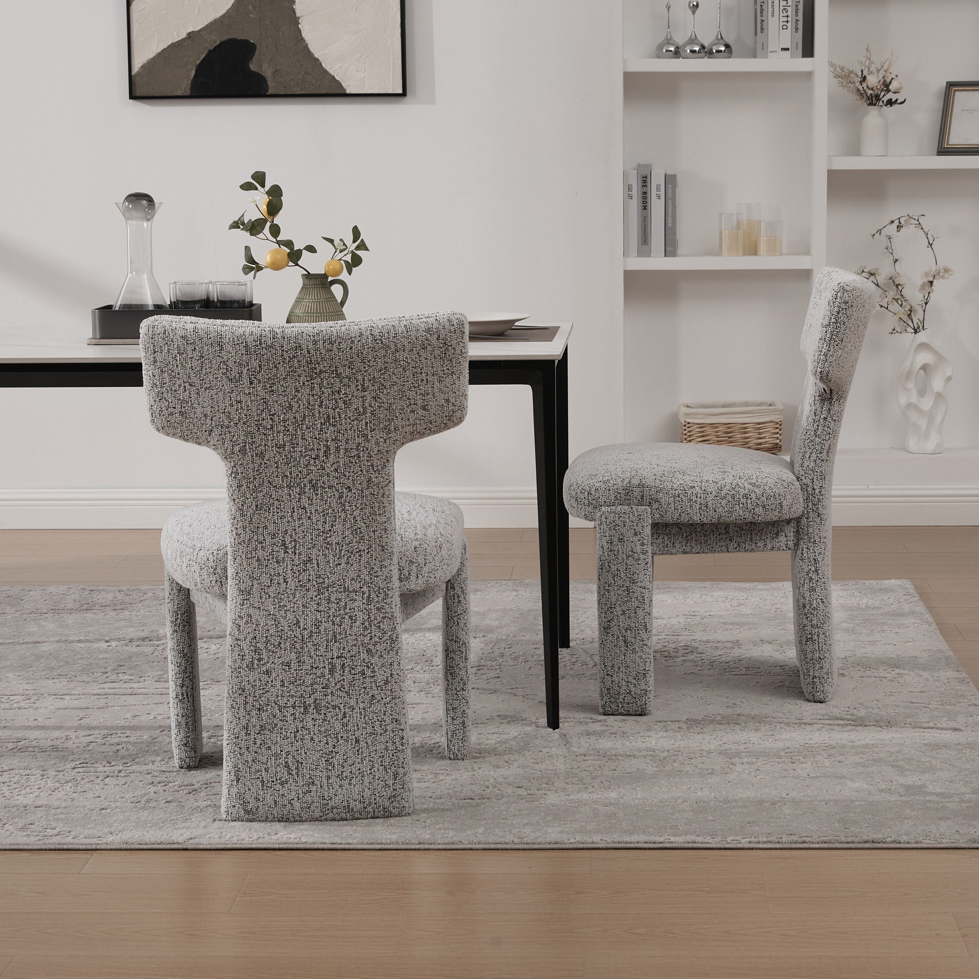 Armless Curved Back Accent Chairs (Set of 2)