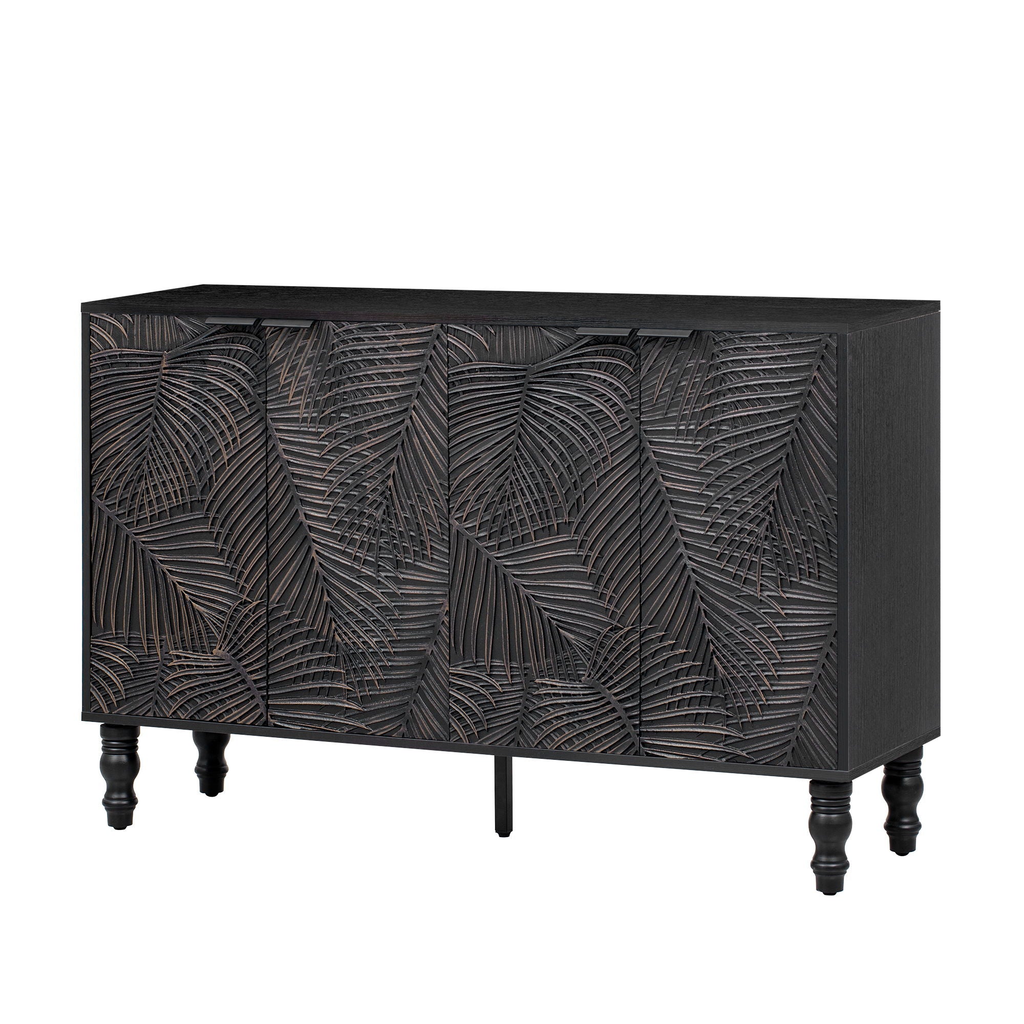 Modern TV Stand With 2 Spacious Storage Space And Anti-Tip Device