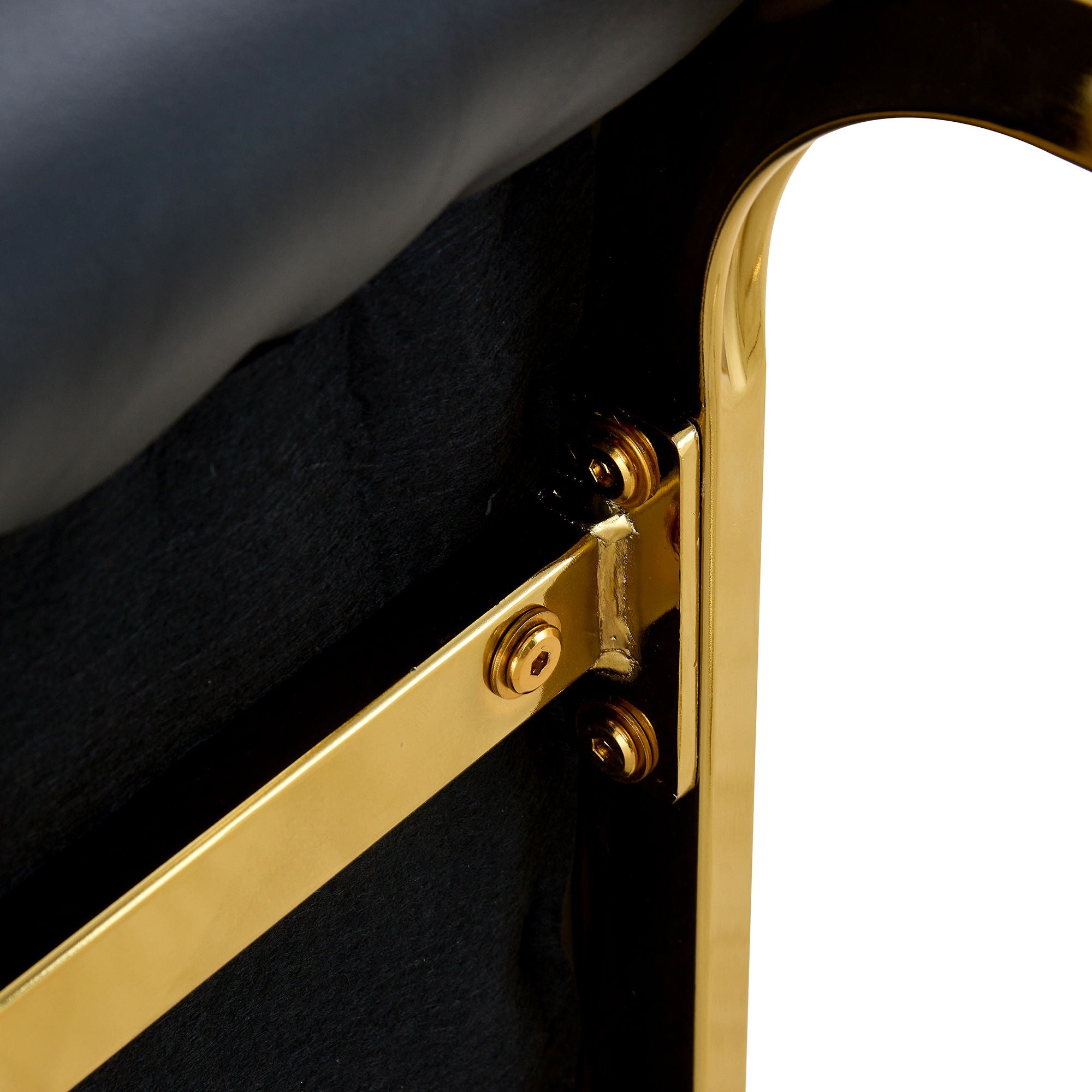 Luxurious And Minimalist Chair Covers, 2 High Elasticity Dining Chairs Arched Legs - Black / Gold