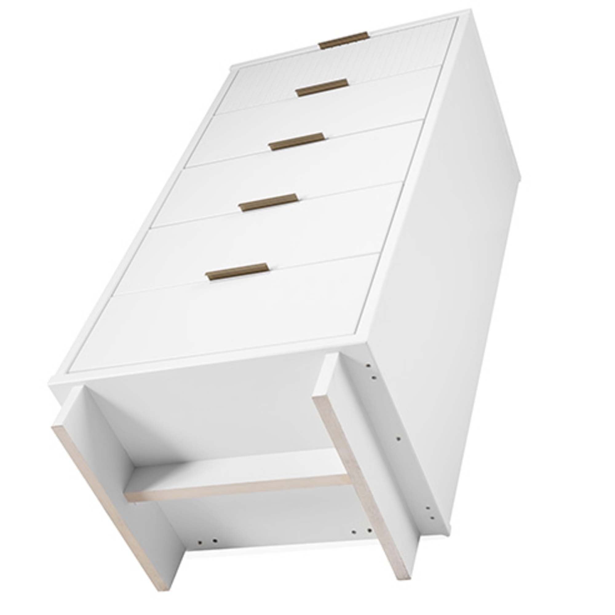 Granville - Tall Narrow Dresser With 5 Full Extension Drawers - White