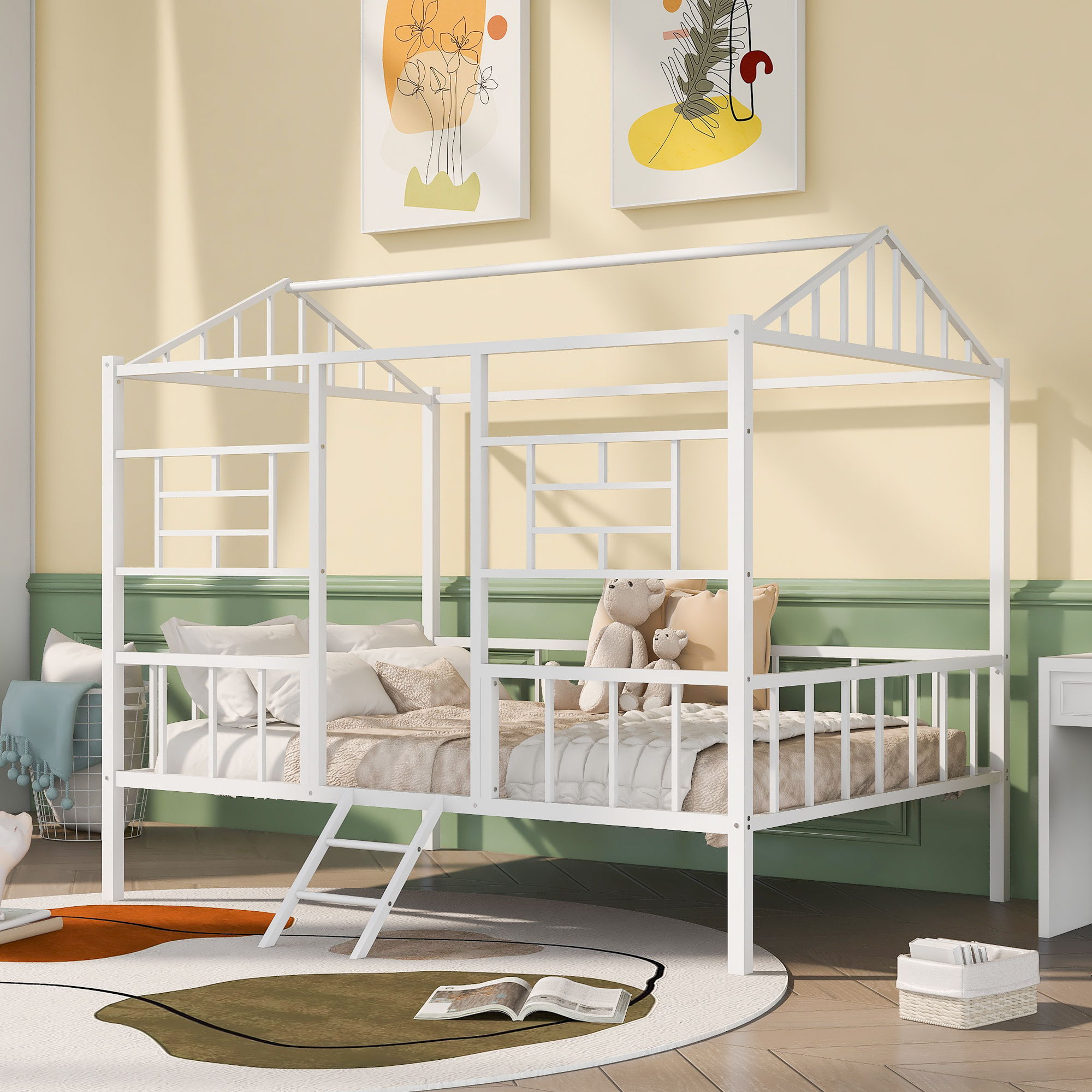 House Bed Frame With Slatted Support, No Box Spring Needed