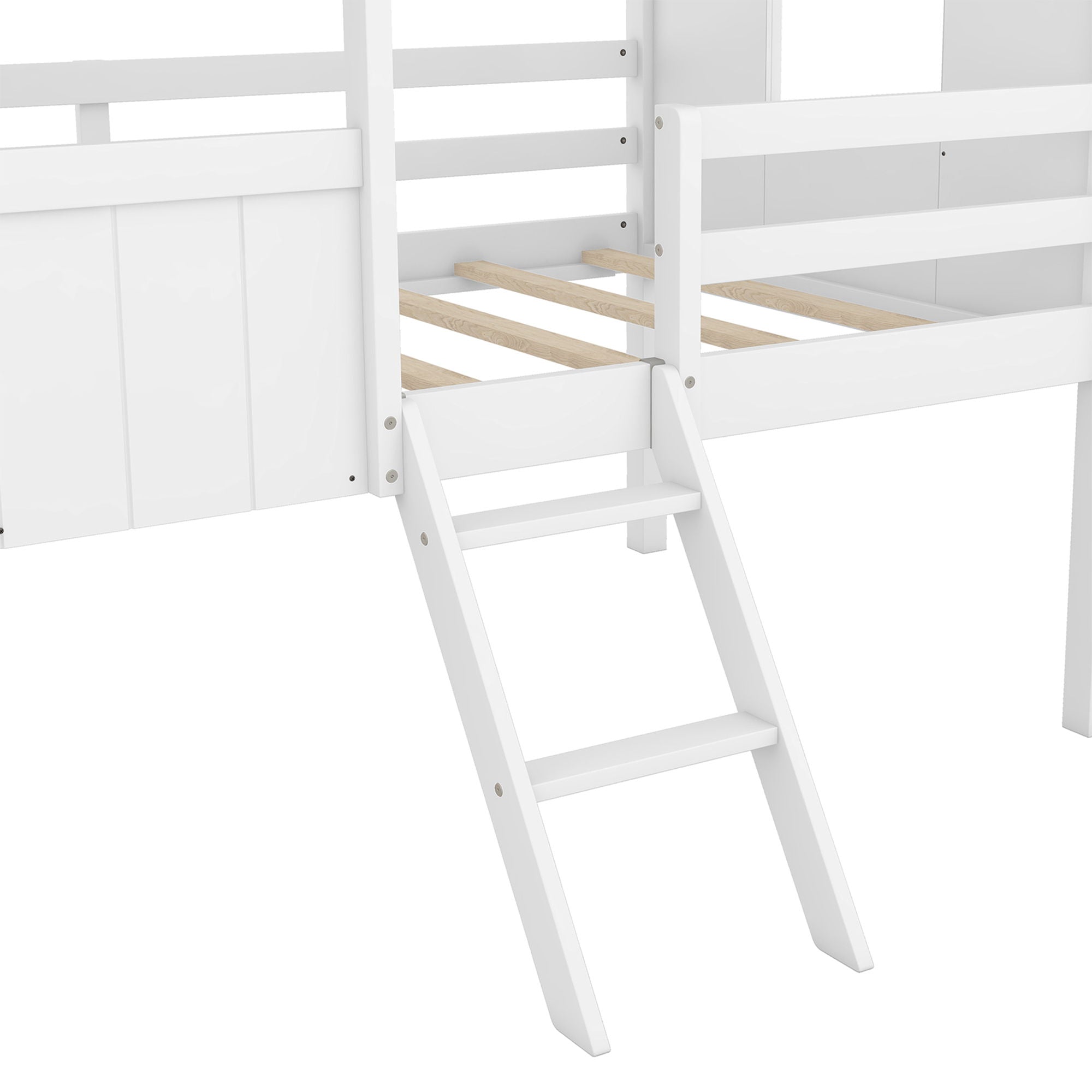 Low Loft Wooden House Bed With Two Side Windows