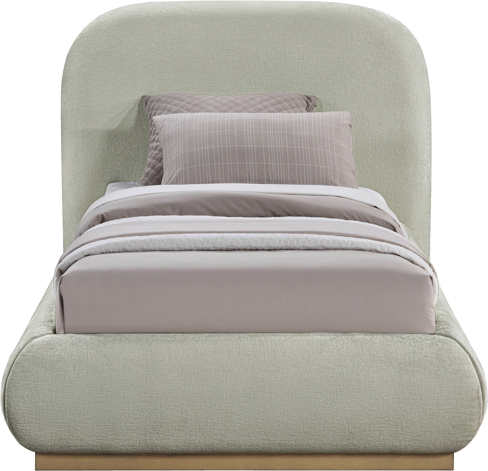 Vaughn - Chenille Bed With Natural Base