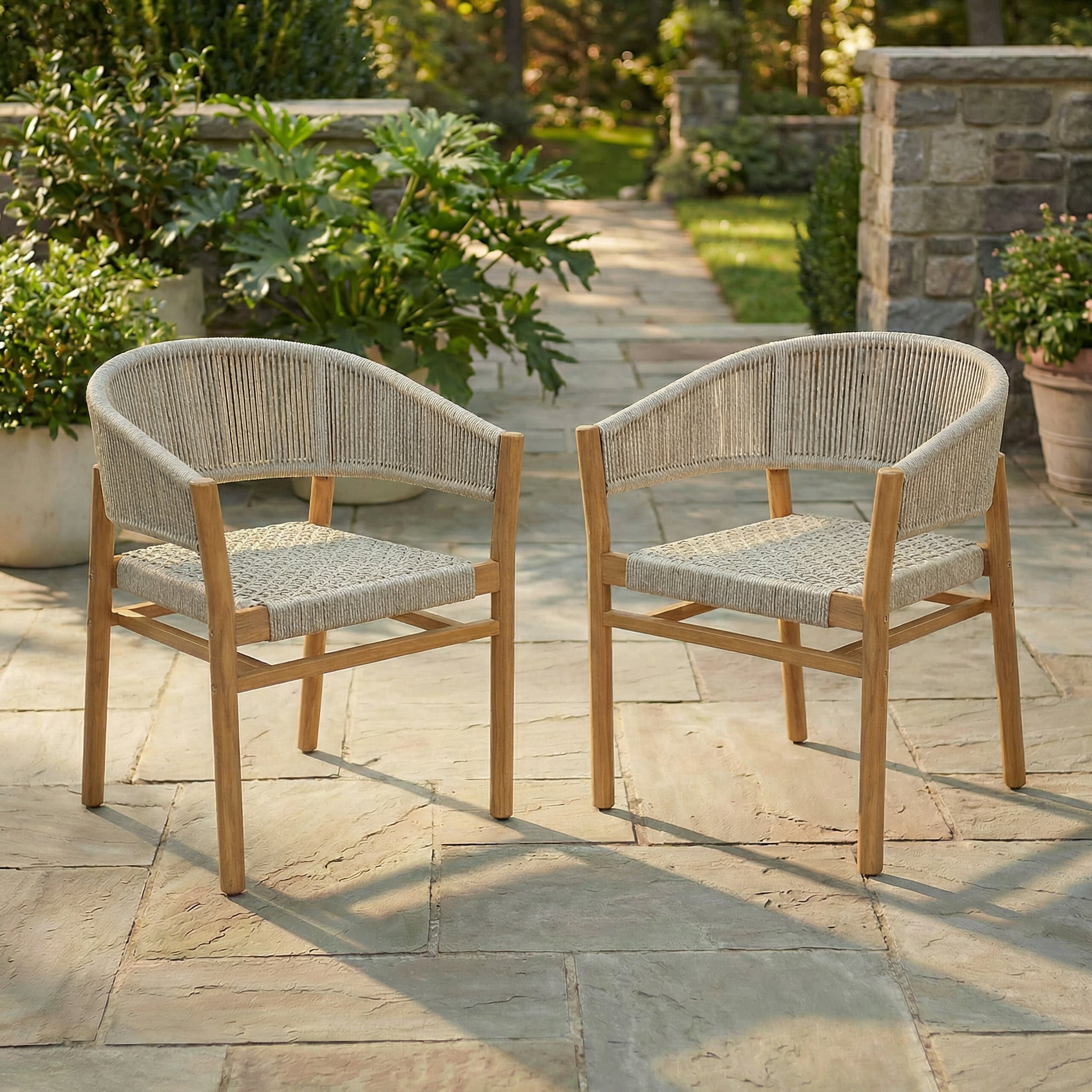 Outdoor Accent Chair Set 2 Person Seating Group