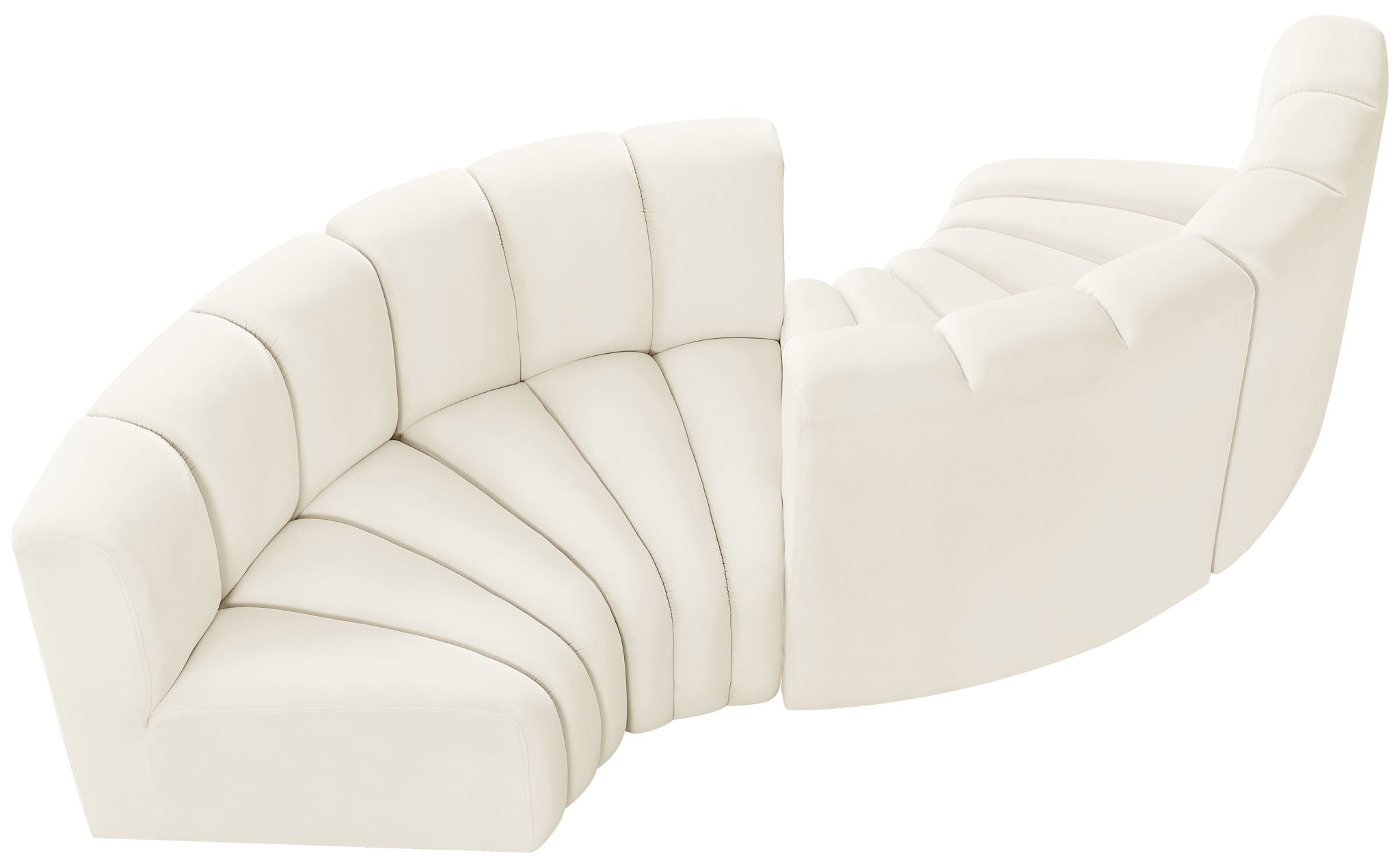 Arc - Velvet 4 Piece Curved Modular Sofa