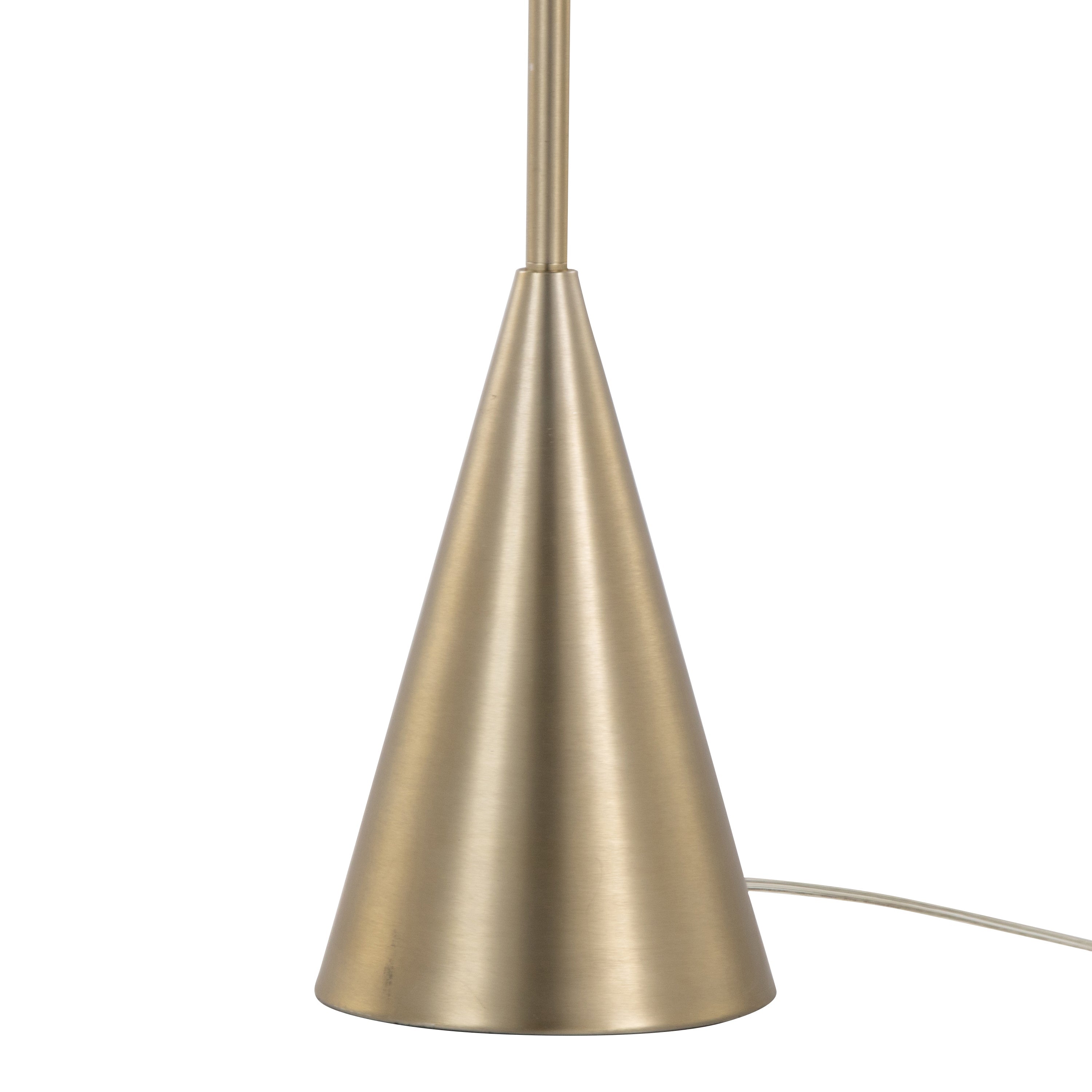 Cone 64' Contemporary Metal Floor Lamp in Gold with White Linen Shade