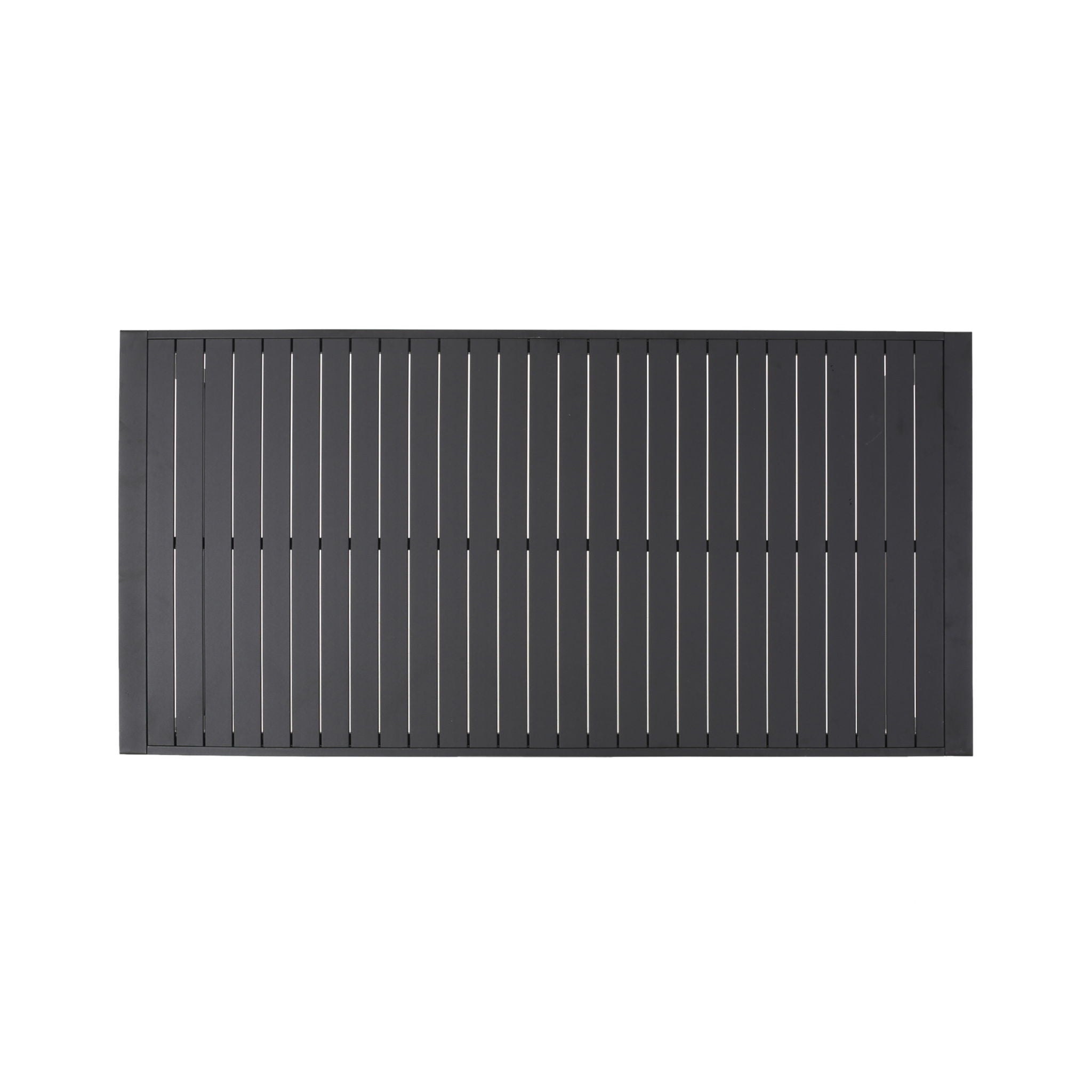 Modern Outdoor Aluminum Rectangular Dining Table With Slatted Top