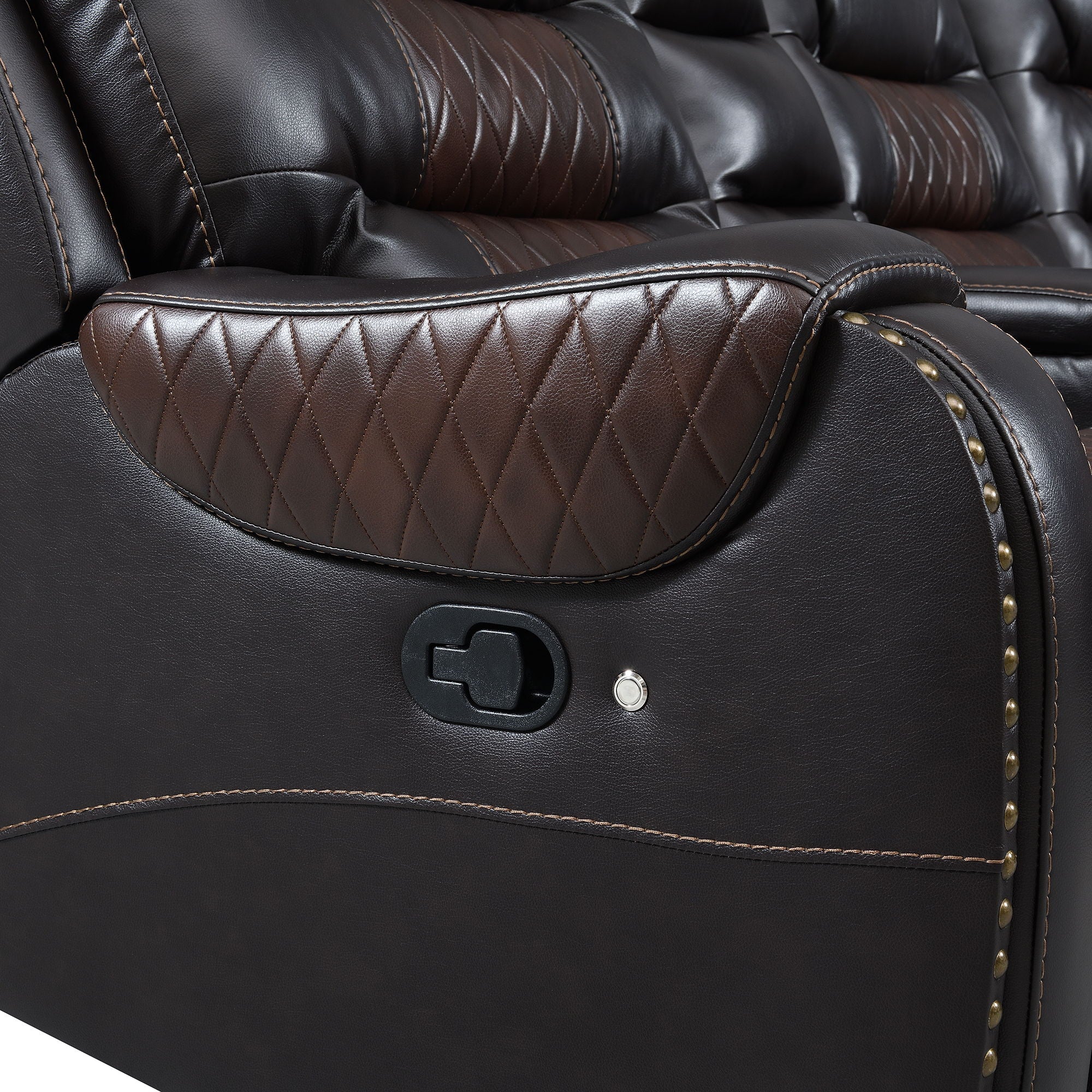 Manual Reclining Sectional Sofa Set, L Shaped Symmetrical Motion Sofa Corner Couch Sets With Storage Boxes, 4 Cup Holders And LED Light Strip For Living Room