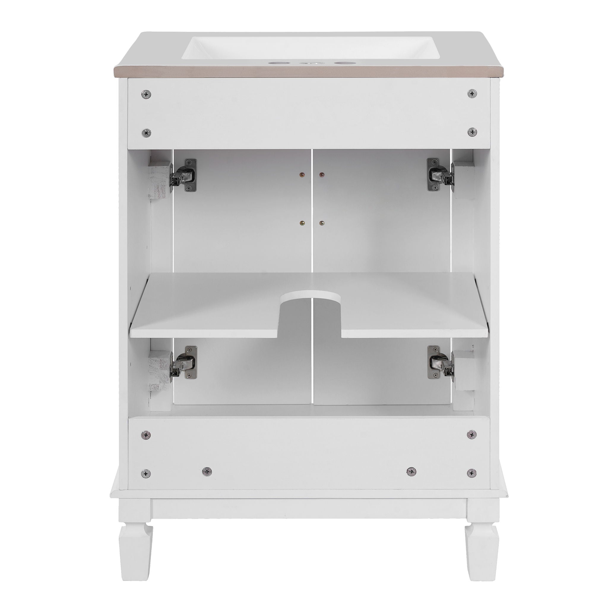 Bathroom Vanity With Top Sink, Cabinet With 2 Soft Closing Doors