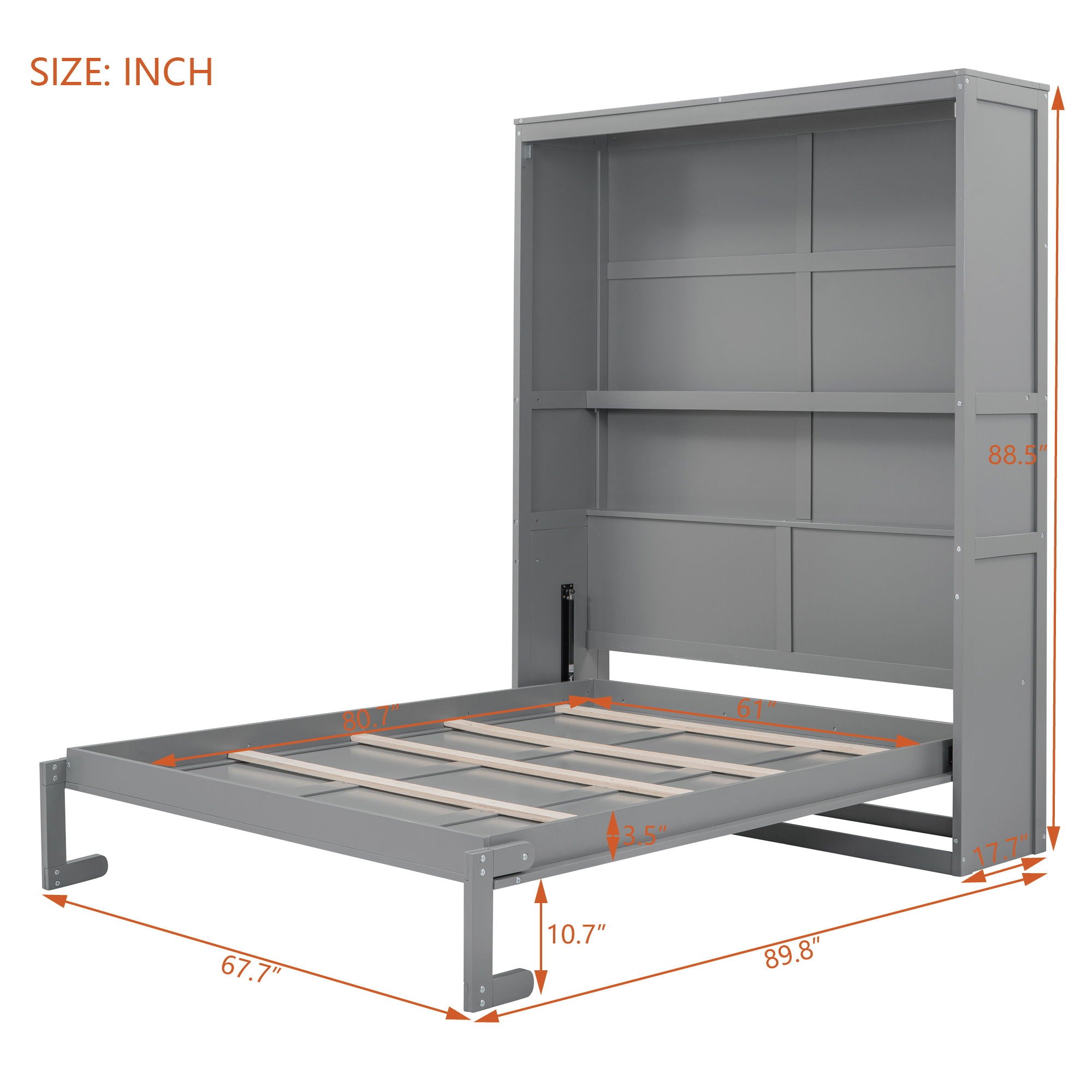 Murphy Wall Bed With Shelves, Space Saving