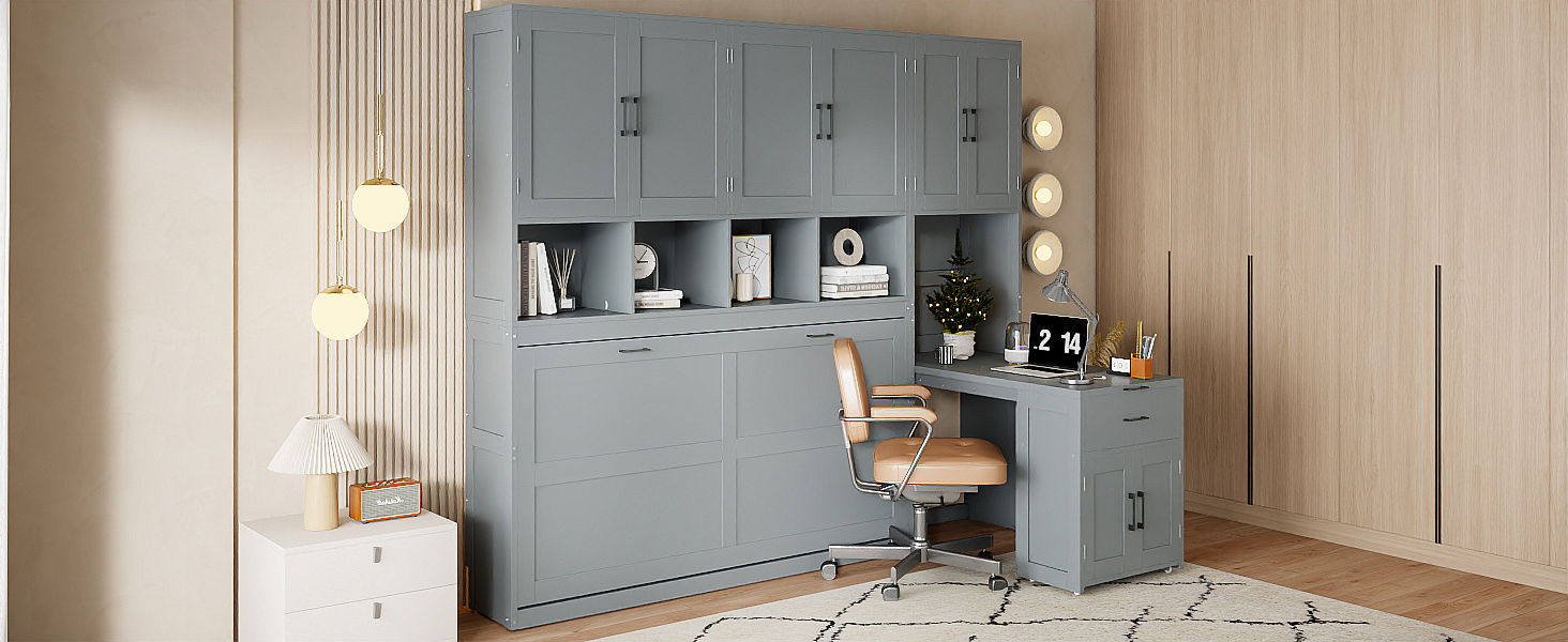 Murphy Wall Bed With Closet, Drawers & Desk