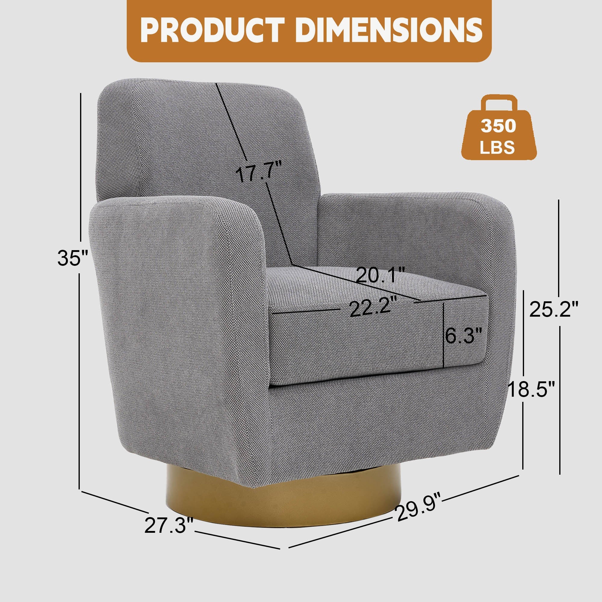 360 Degree Rotation Armchair Cotton Linen
