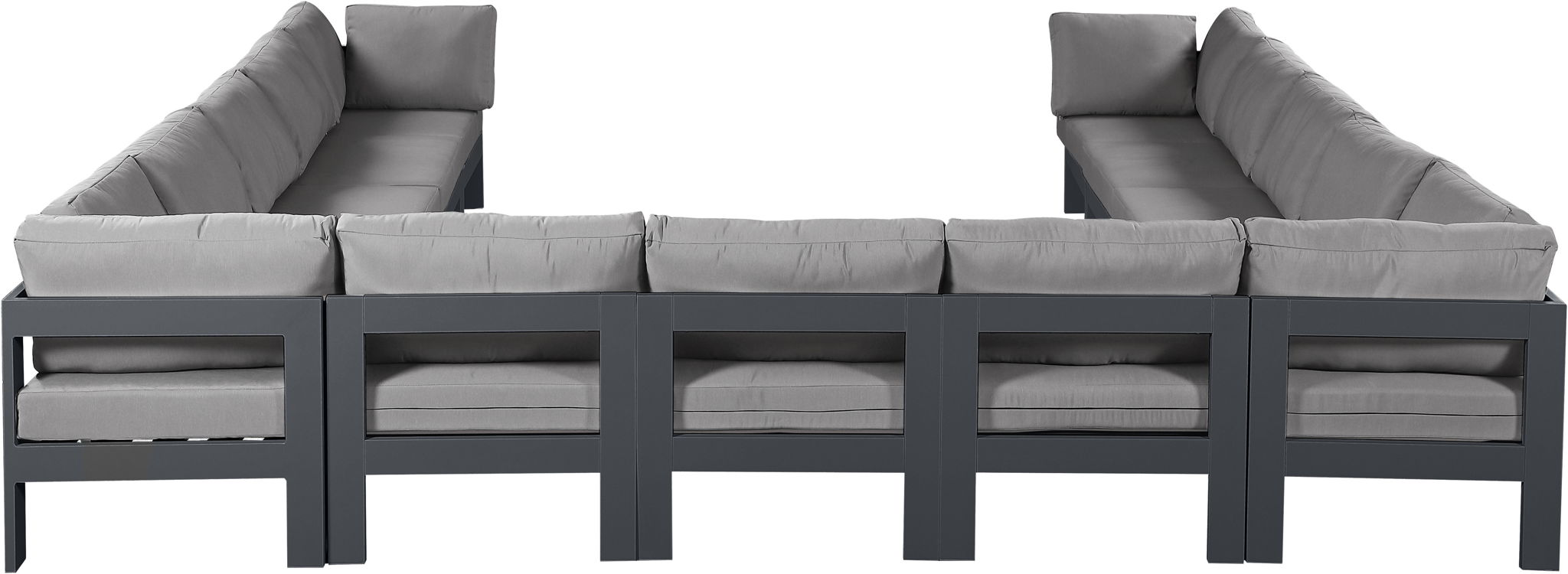 Nizuc - Outdoor Patio 13 Piece Modular Sectional With Gray Frame