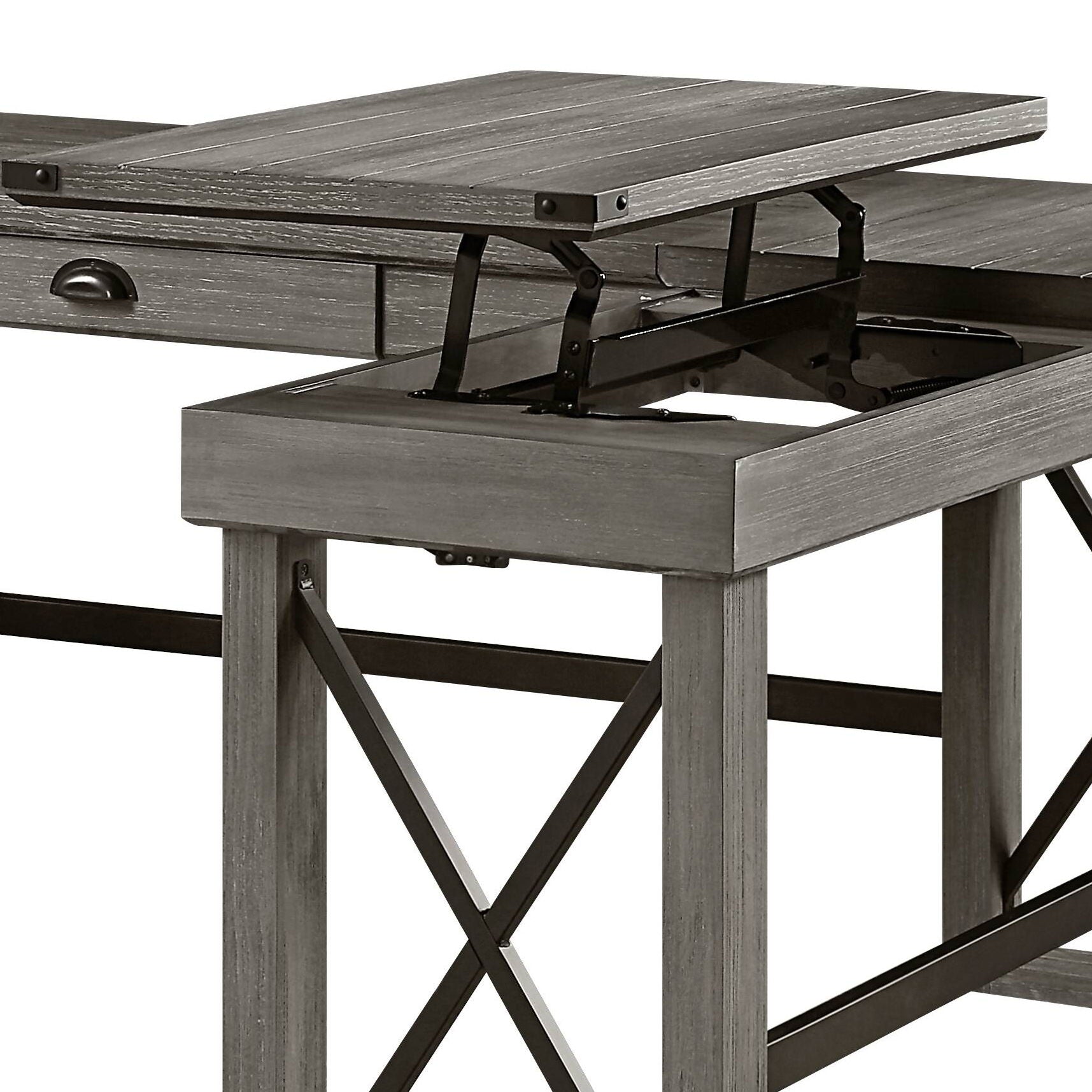 Talmar - Marble Top Weathered Writing Desk With Lift Top - Best Buy Furniture