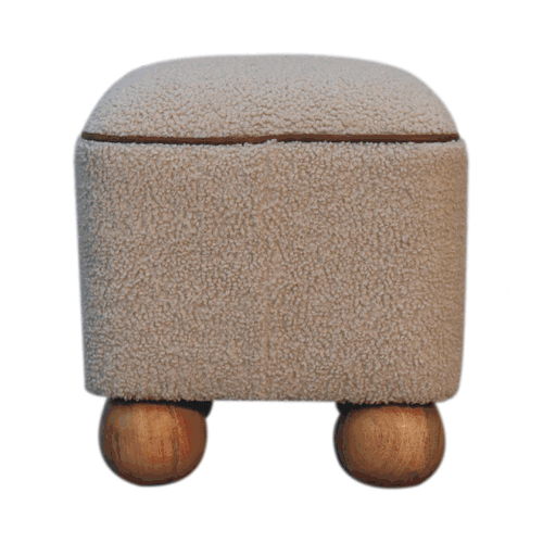 Serenity - Footstool With Ball Feet - Cream - Best Buy Furniture