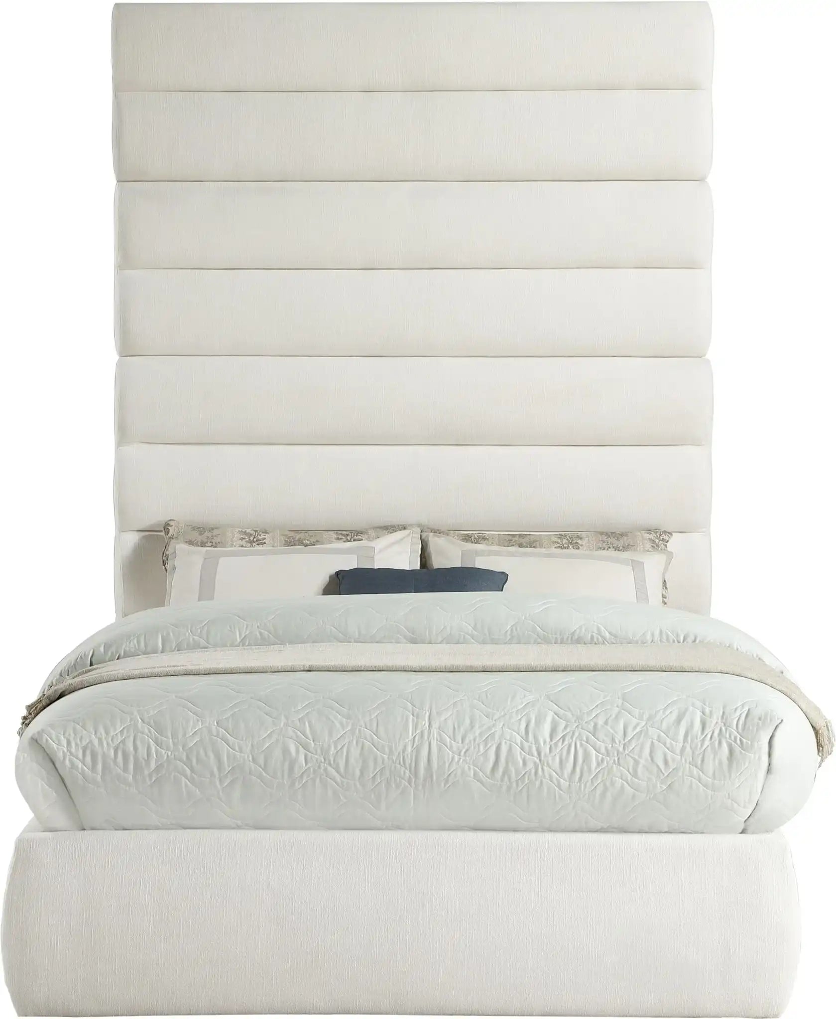 Adam - Linen Fabric Bed With 89" Headboard