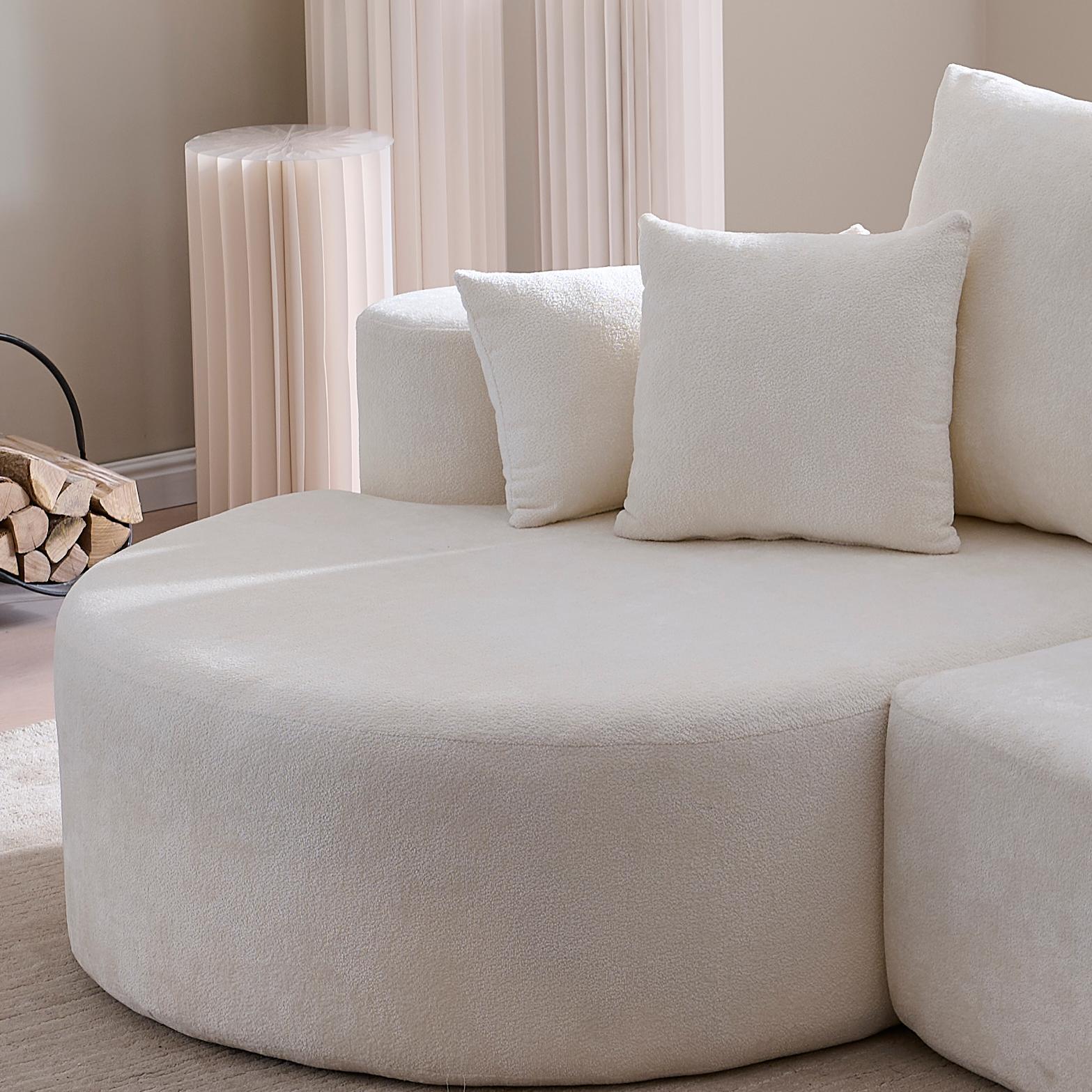 2 Piece Fabric Cloud Curved Sectional Sofa With Chaise For Living Room - Best Buy Furniture