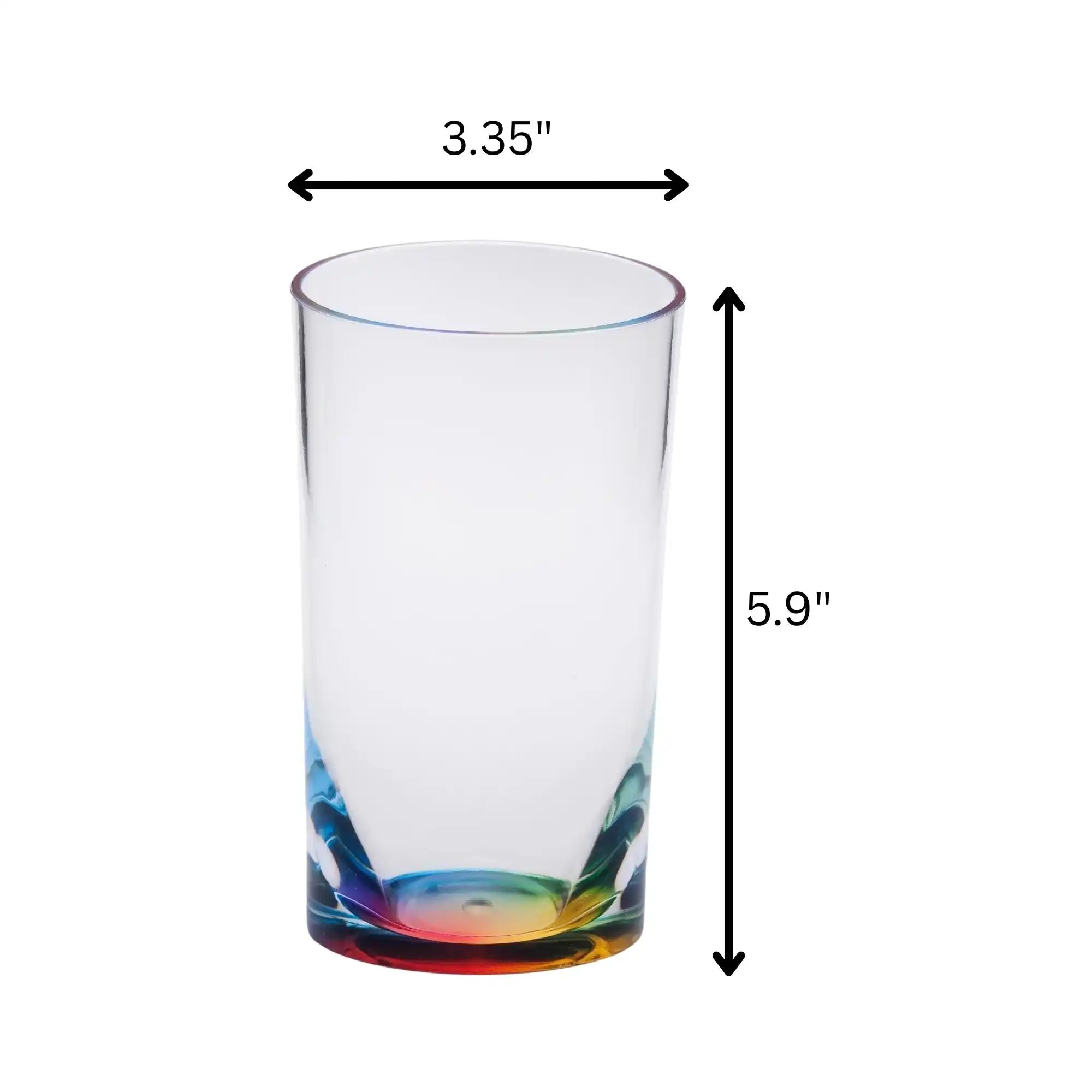 Leading Ware Oval Halo Acrylic Glasses Drinking, 15Oz (Set of 4) Hi Ball, Bpa Free - Clear
