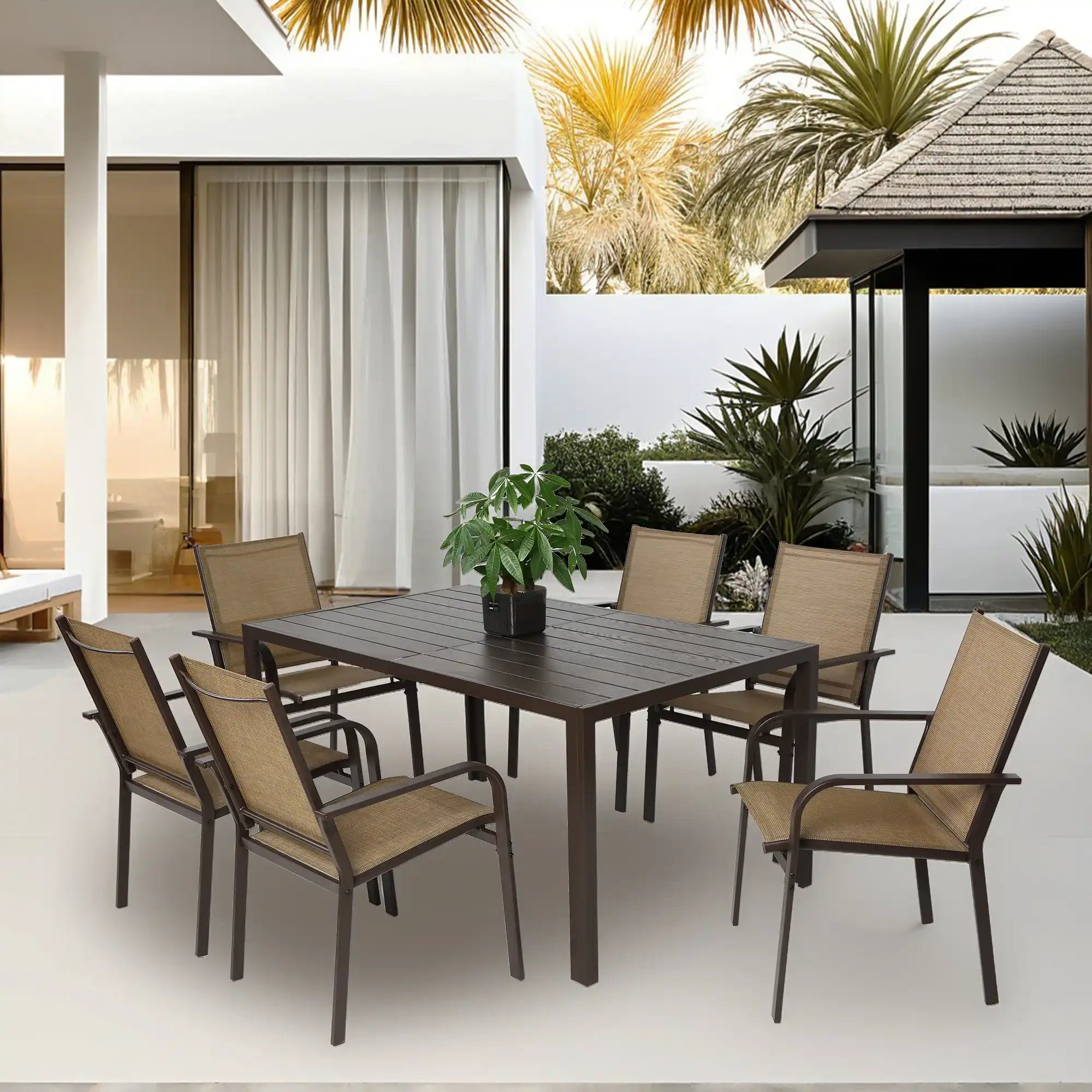 Cedar 7 Pieces Outdoor Dining Set