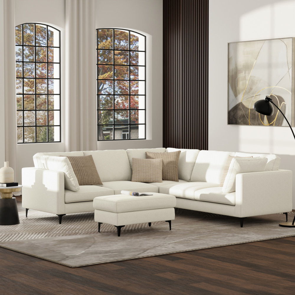 Ava - Mid Century Corner Sectional Sofa Handcrafted - Best Buy Furniture