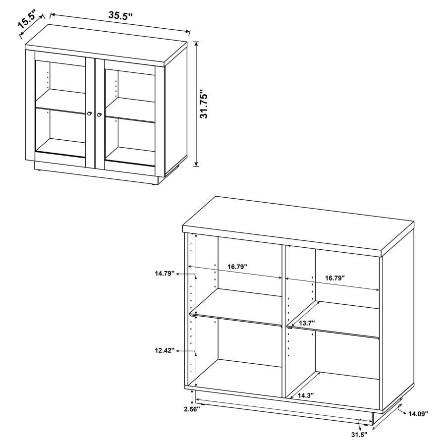Tilbury - 2-Door Glass Front Accent Display Cabinet - Light Oak
