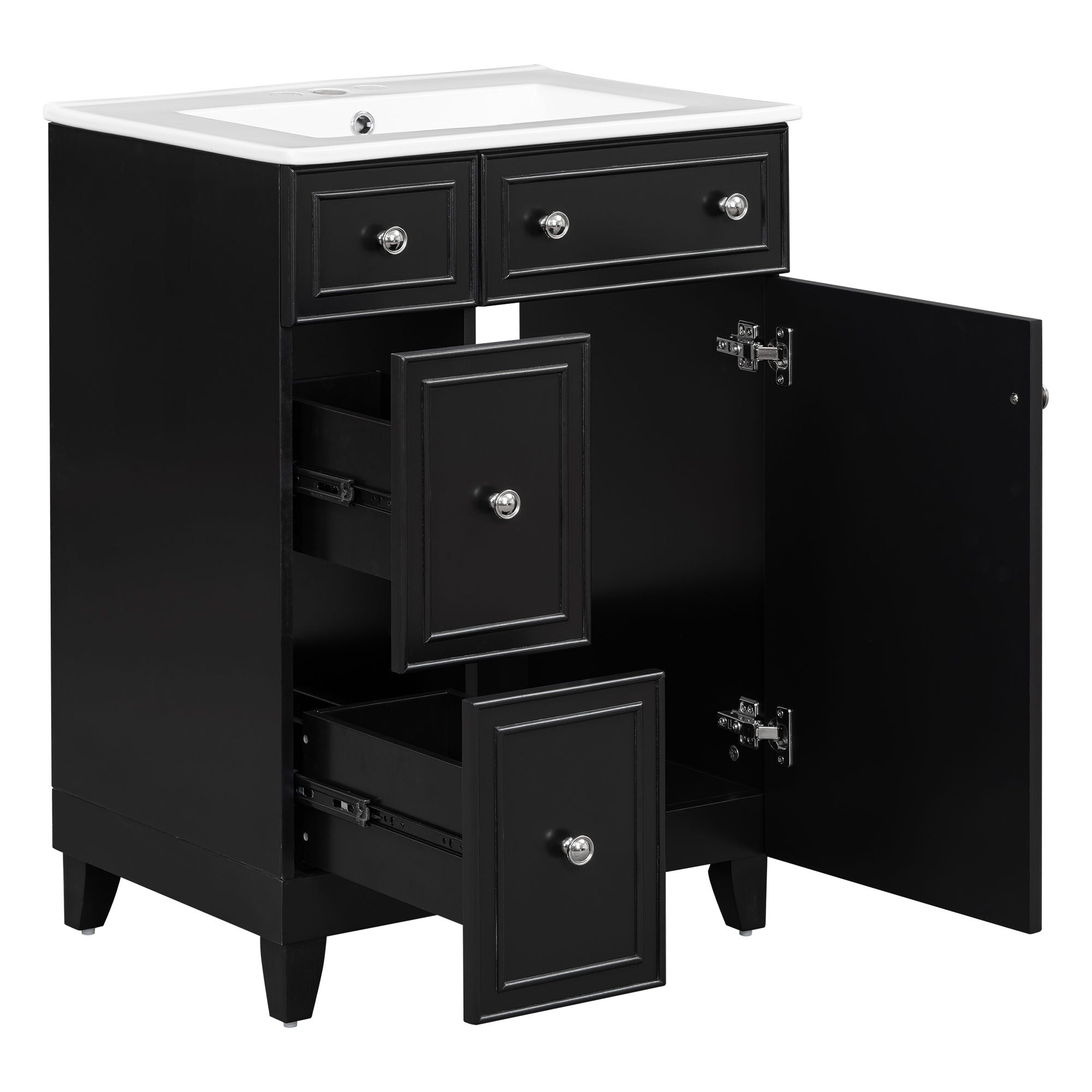 Bathroom Vanity Cabinet With Sink - Black
