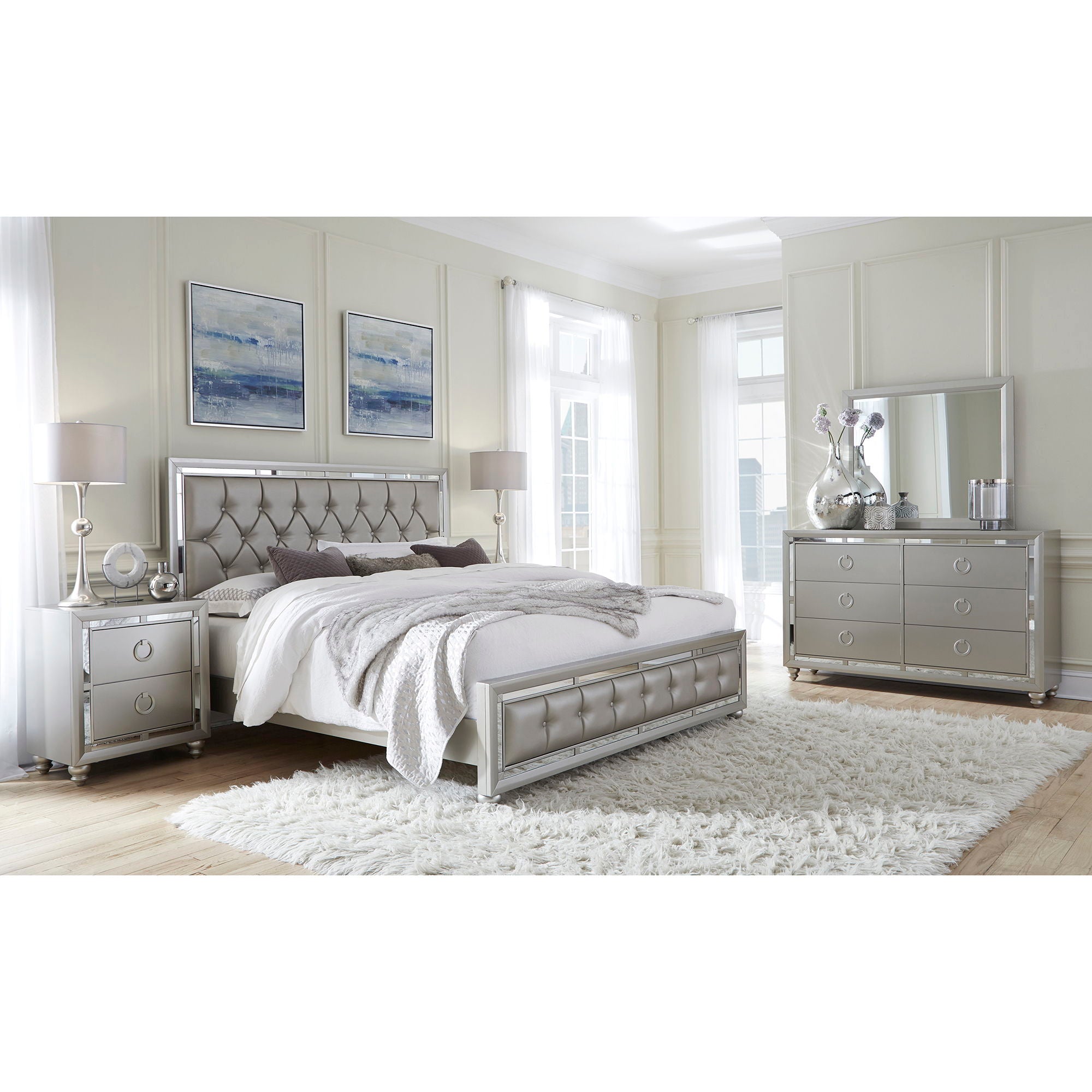 Chloe - Nightstand - Gemstone Silver