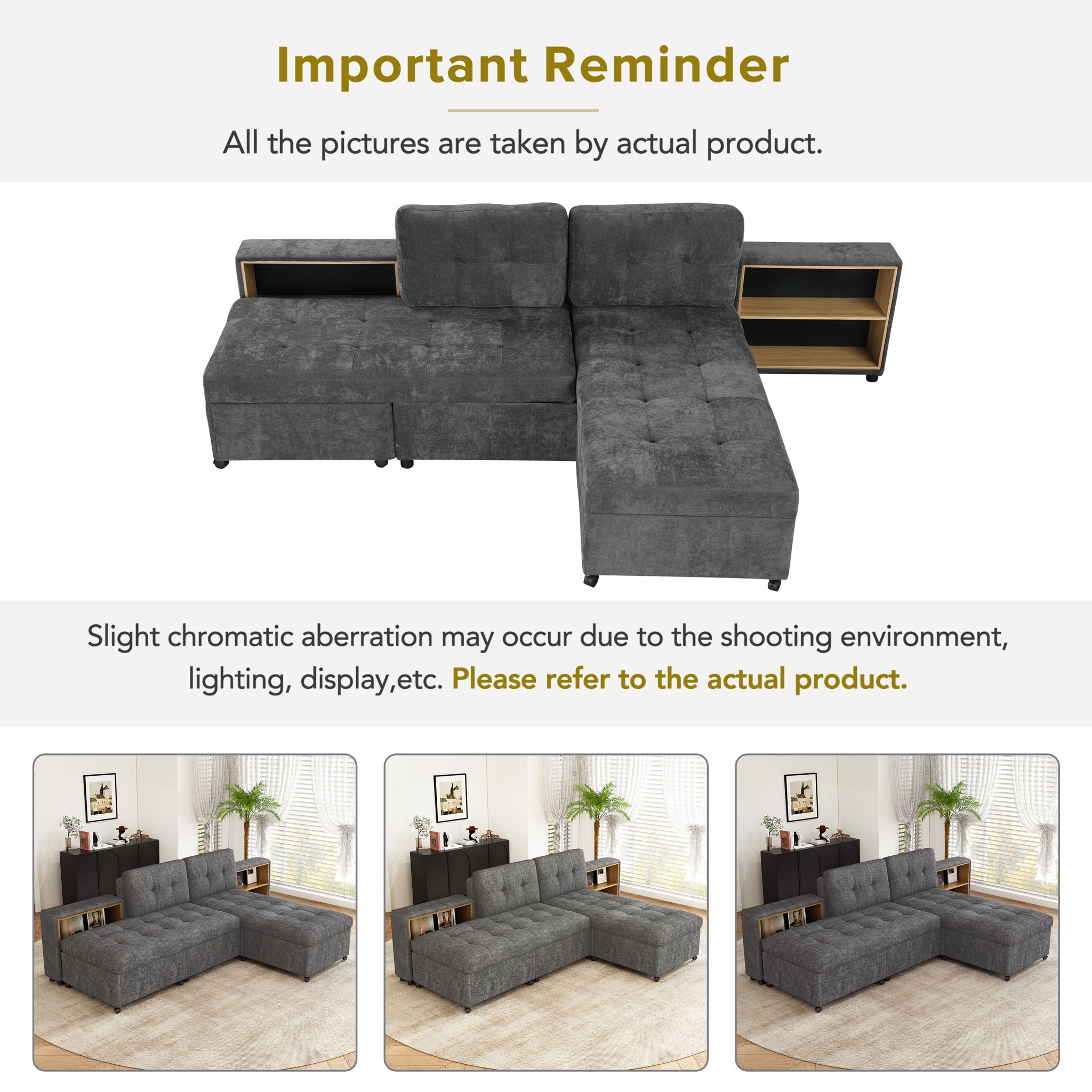Versatile Modular Free-Combined Sofa With 2 Storage Racks
