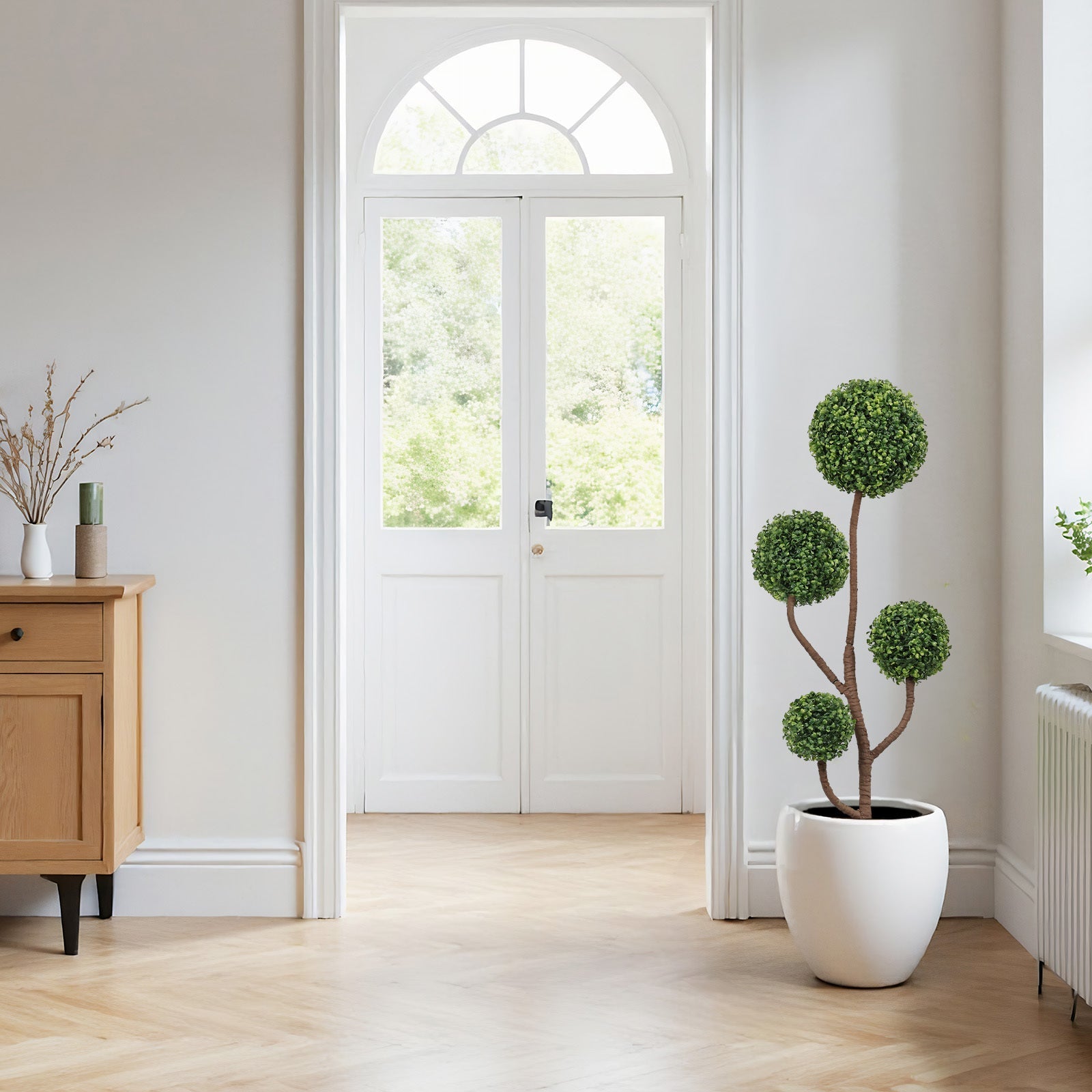 4FT Tall Artificial Boxwood Topiary Tree