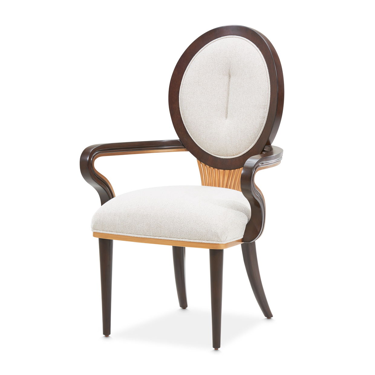 Camellia Field - Dining Arm Chair (Set of 2) - Linen / Warm Pecan