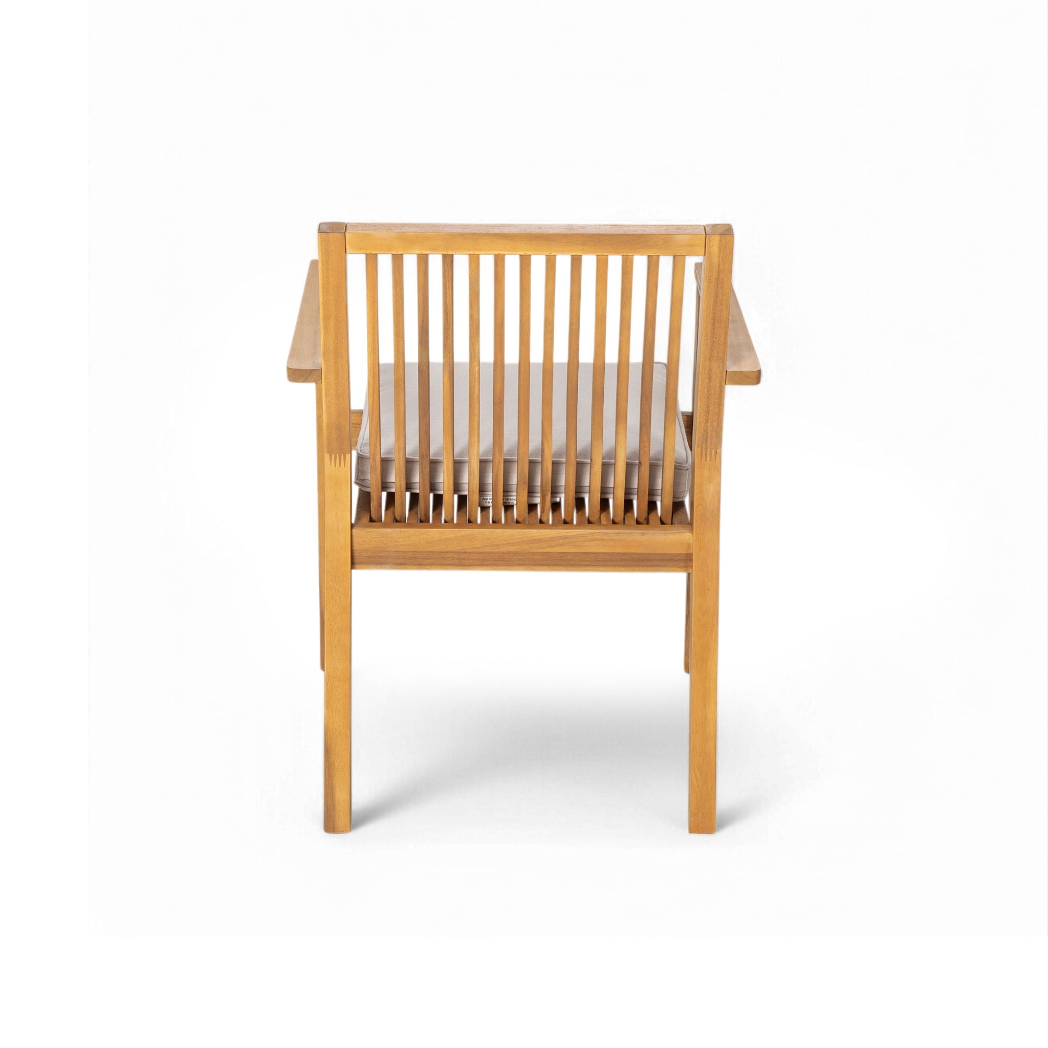 5 Piece Patio Furniture Set Acacia Wood Table And 4 Heavy Duty Cushioned Chairs