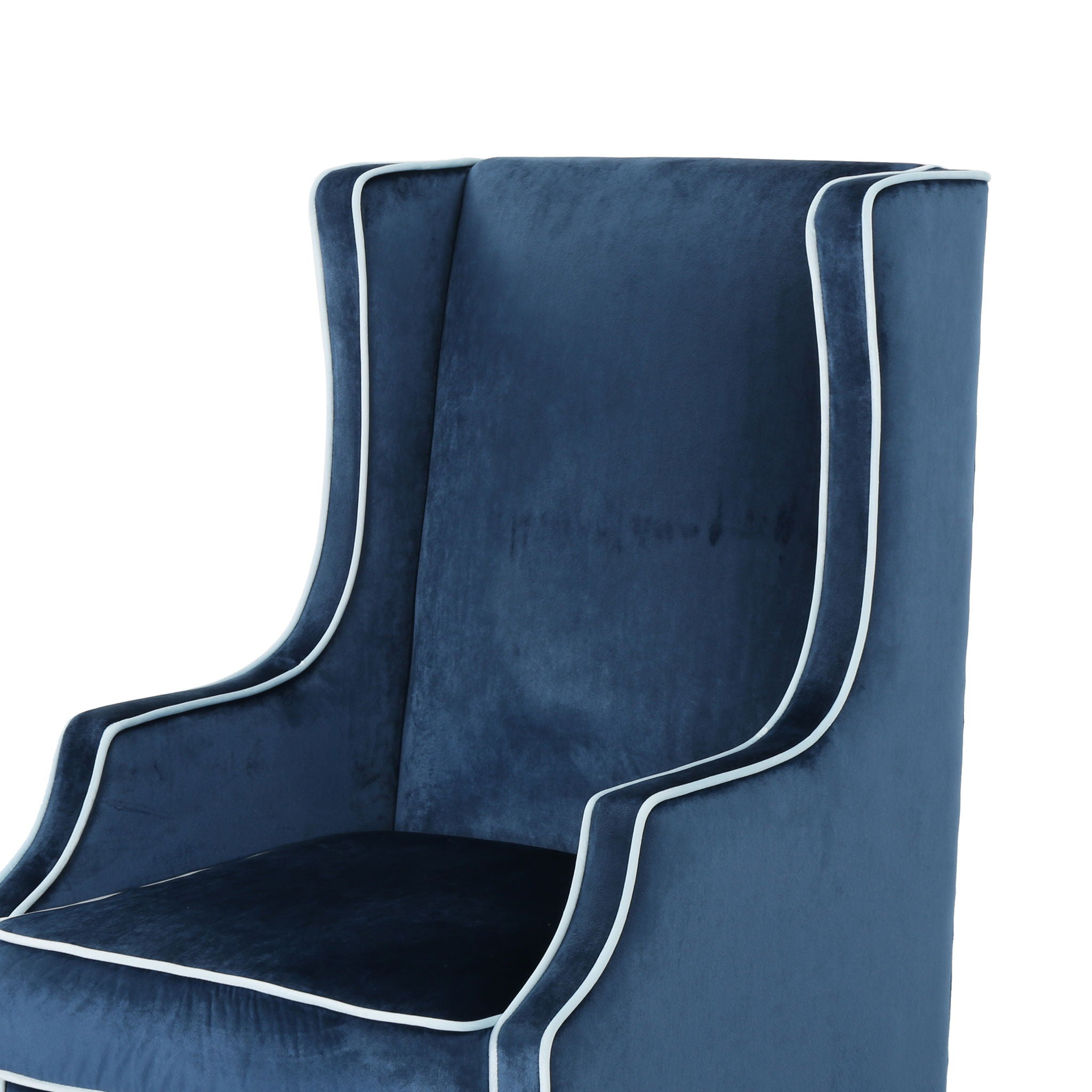 Elegant Velvet Club Chair With Tonal Piping - Best Buy Furniture
