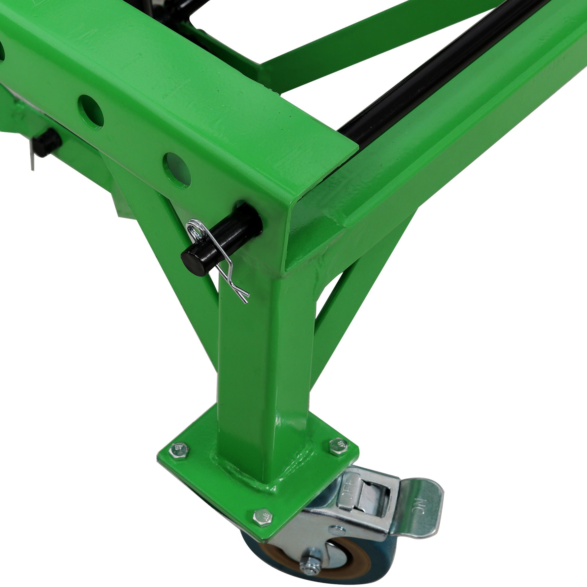 Hydraulic Motorcycle Scissor Jack Lift With Foot Step And Wheels For Dirt Bikes - Black / Green